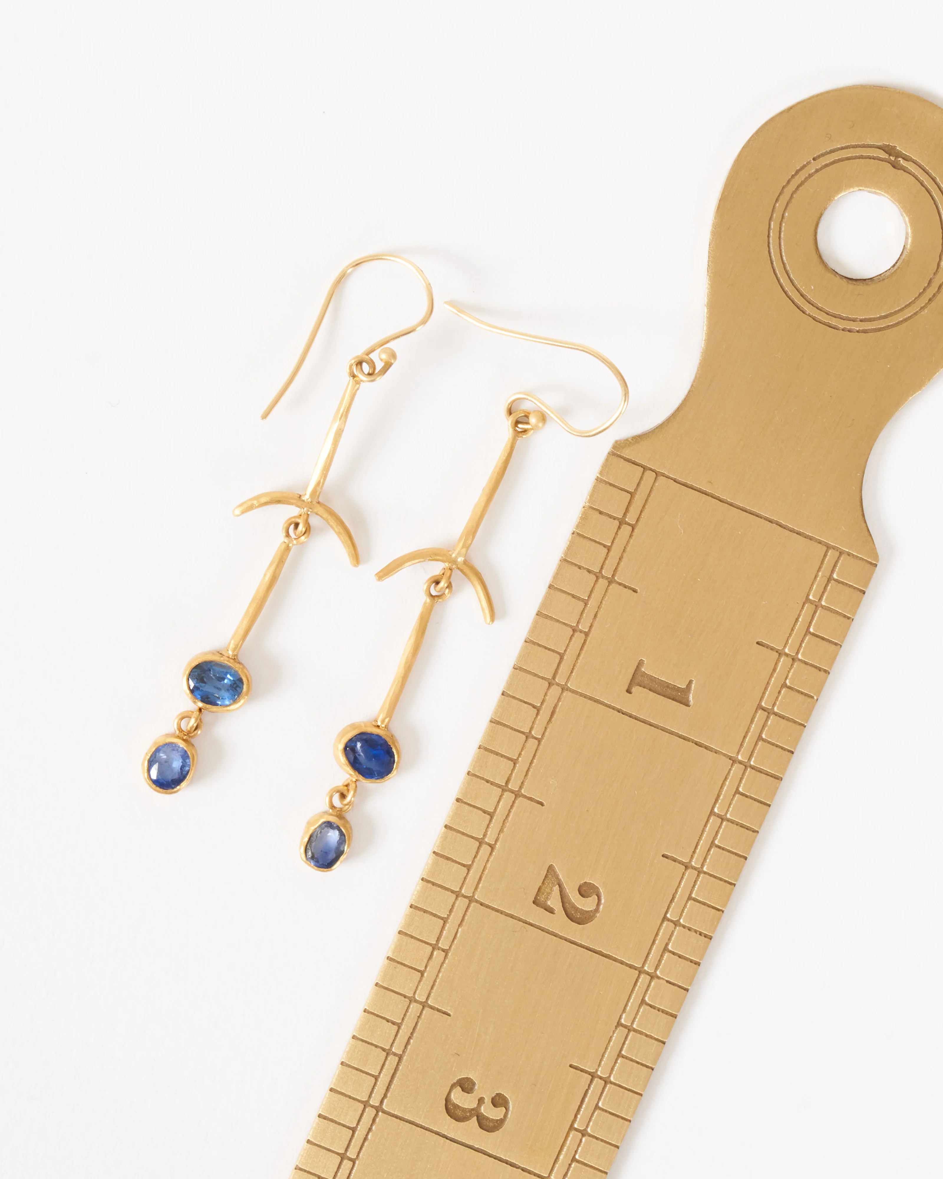 blue sapphire drop bone earrings - Image 6
