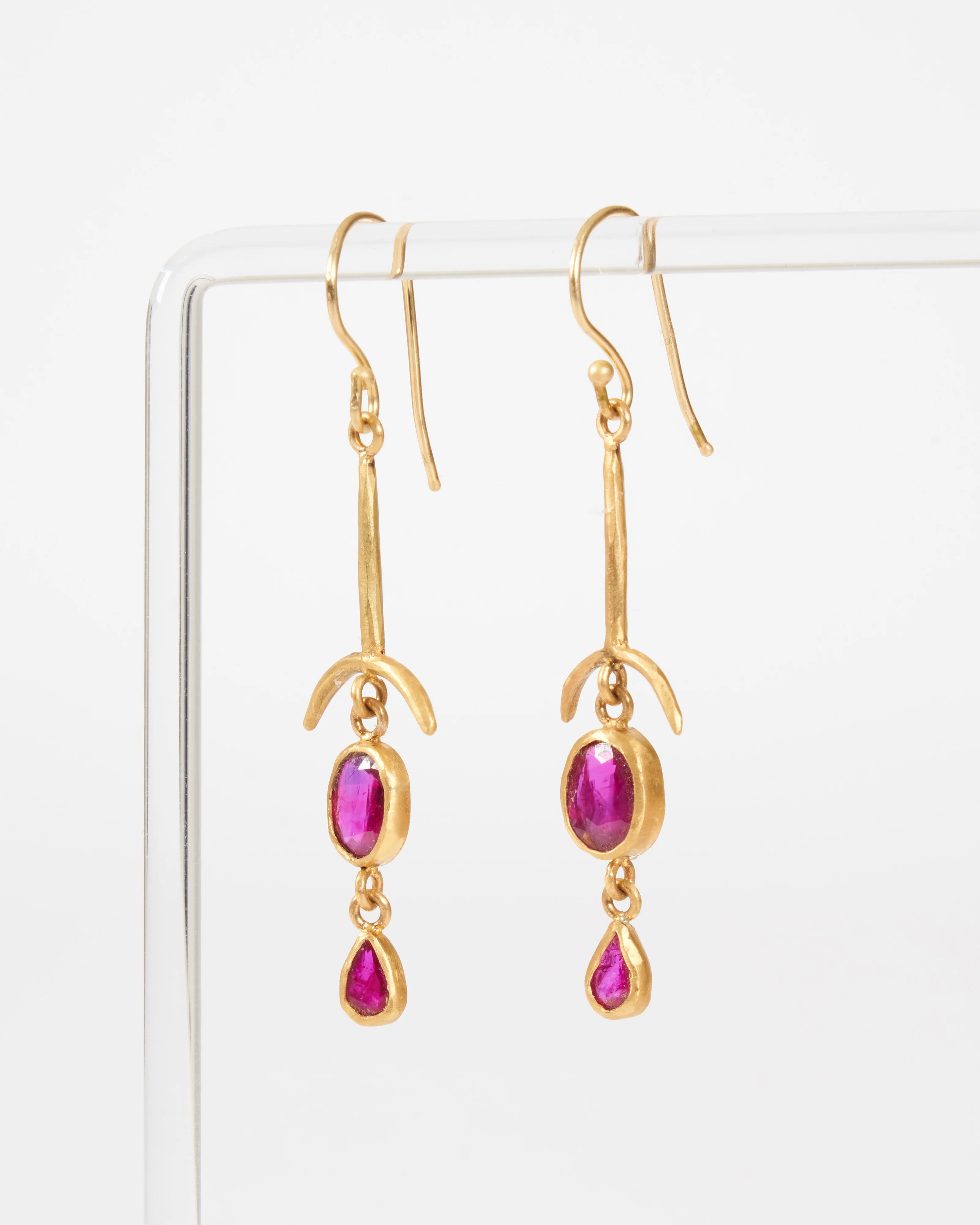 ruby drop bone earrings - Image 2