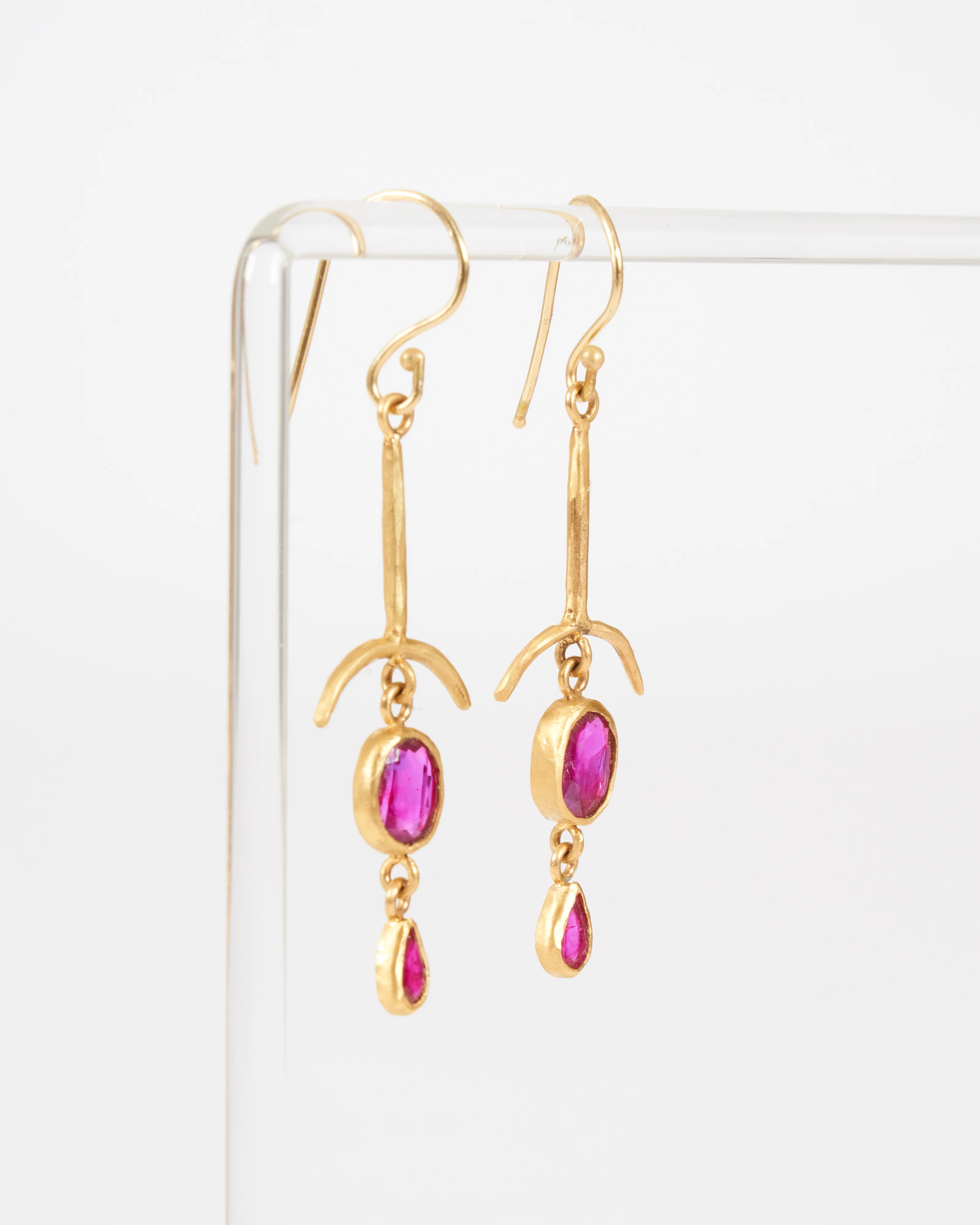 ruby drop bone earrings - Image 3