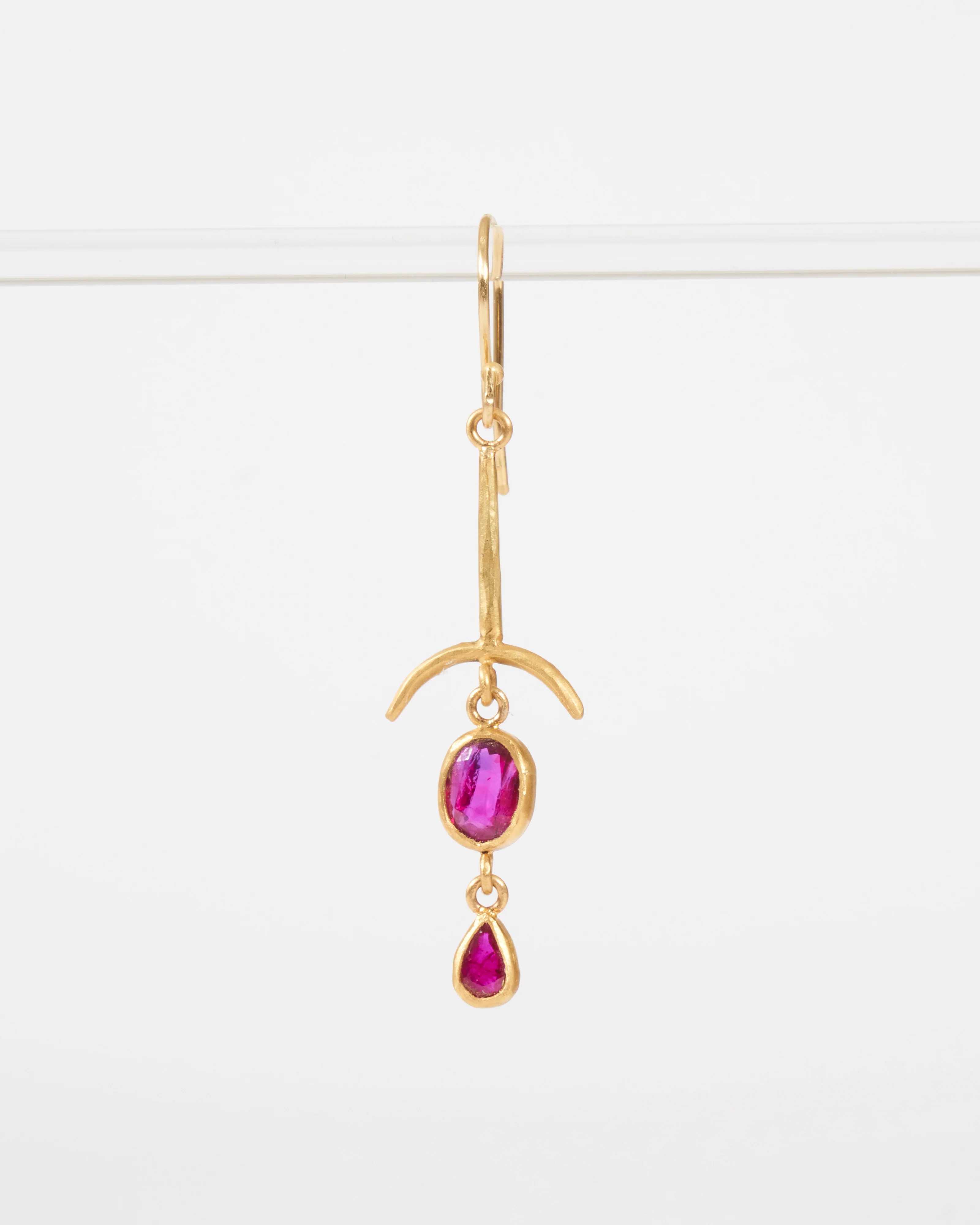 ruby drop bone earrings - Image 4