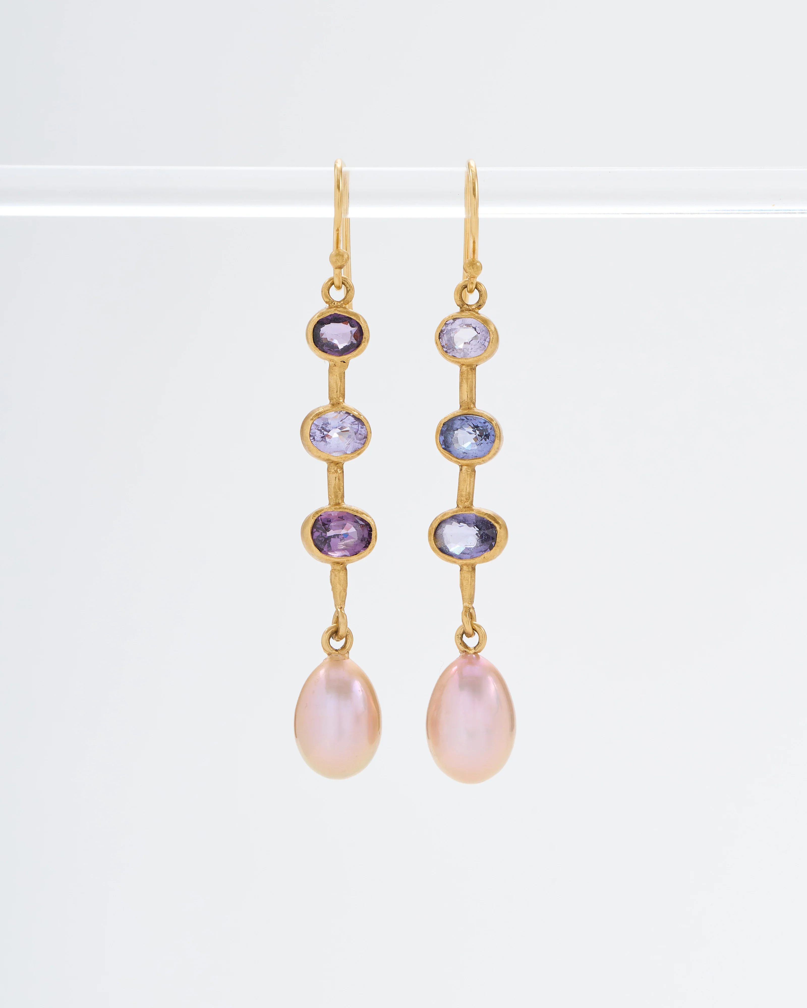 spinel and pearl stick earrings - Image 4