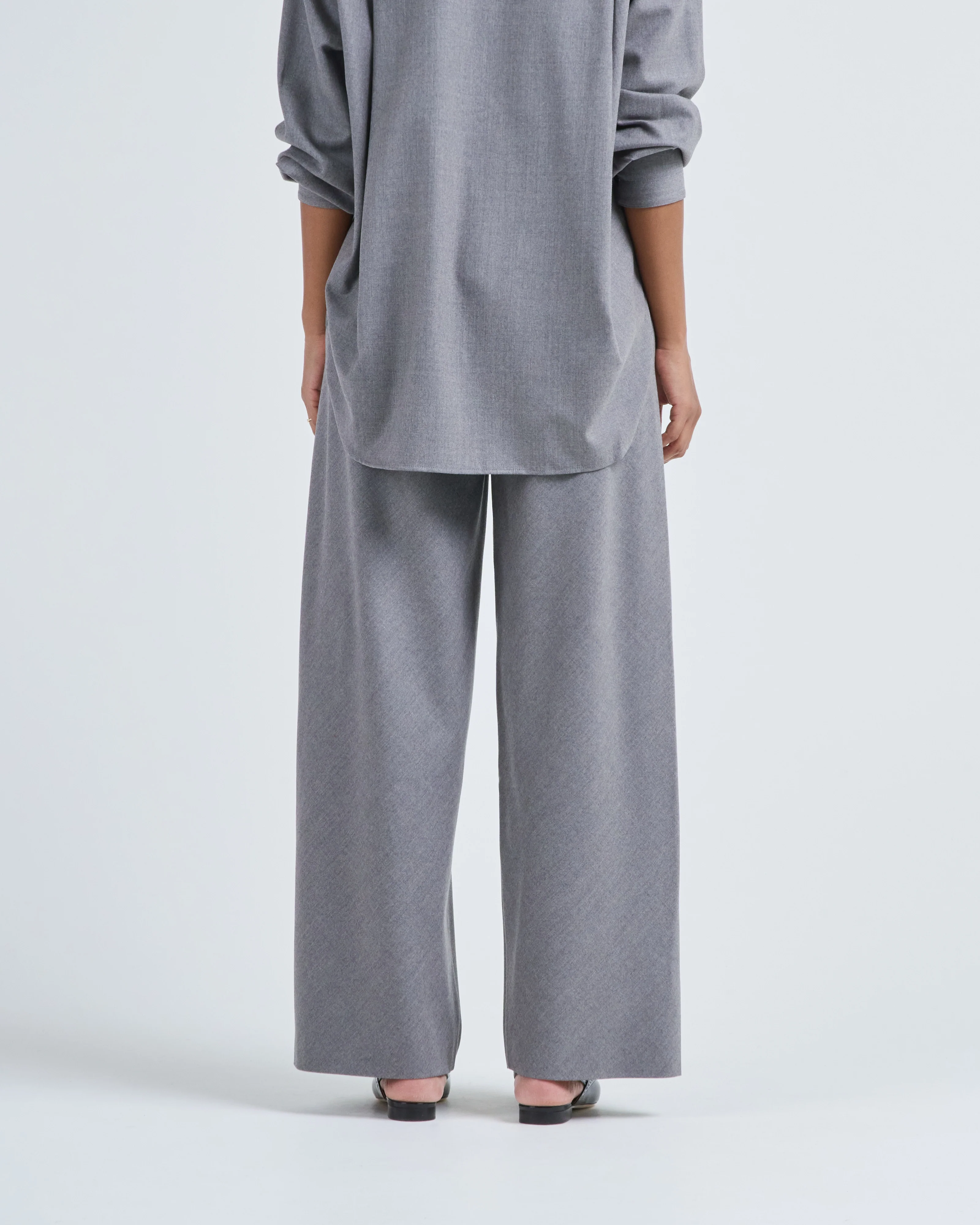 bias cut trouser in heather grey - Image 4