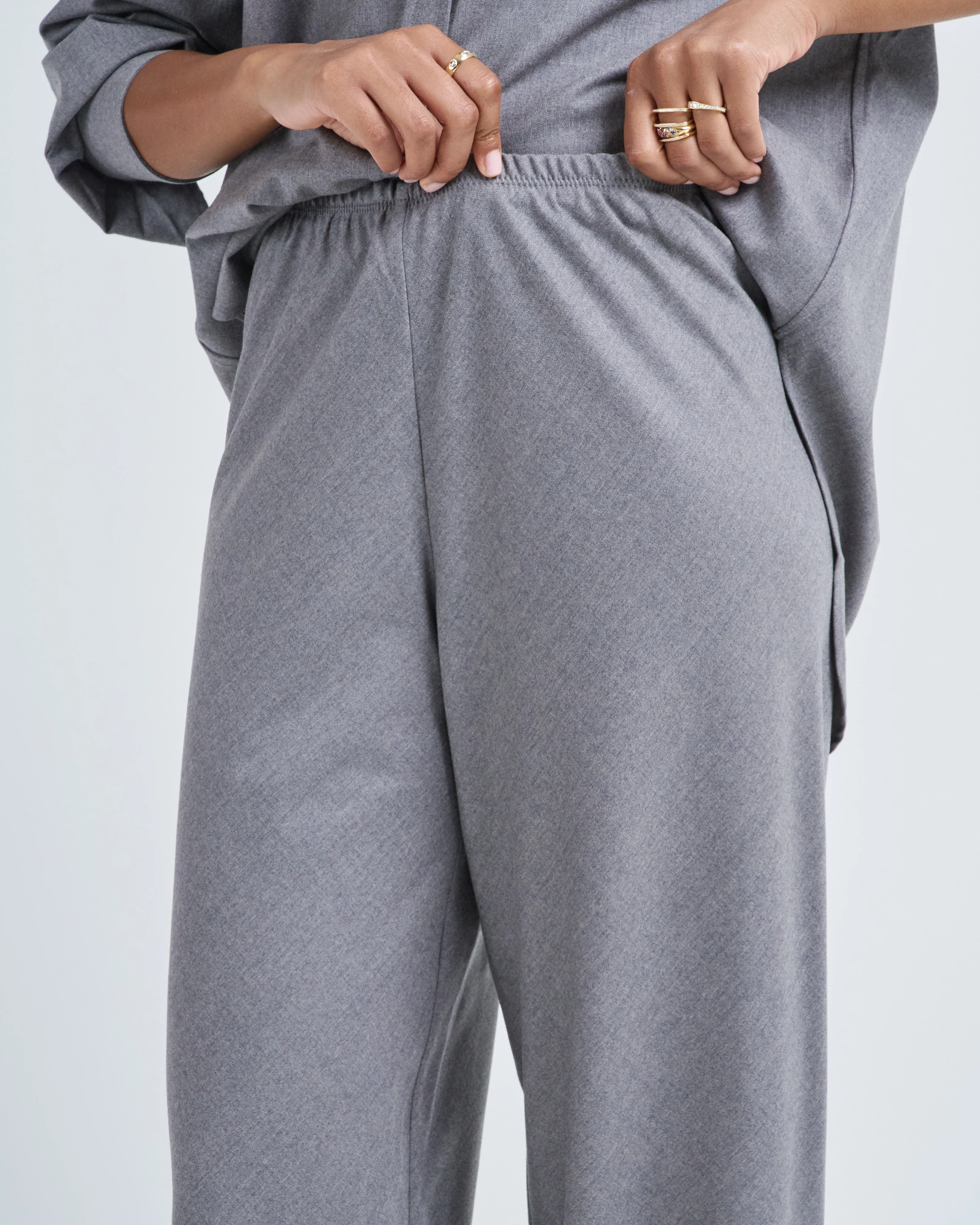bias cut trouser in heather grey - Image 5