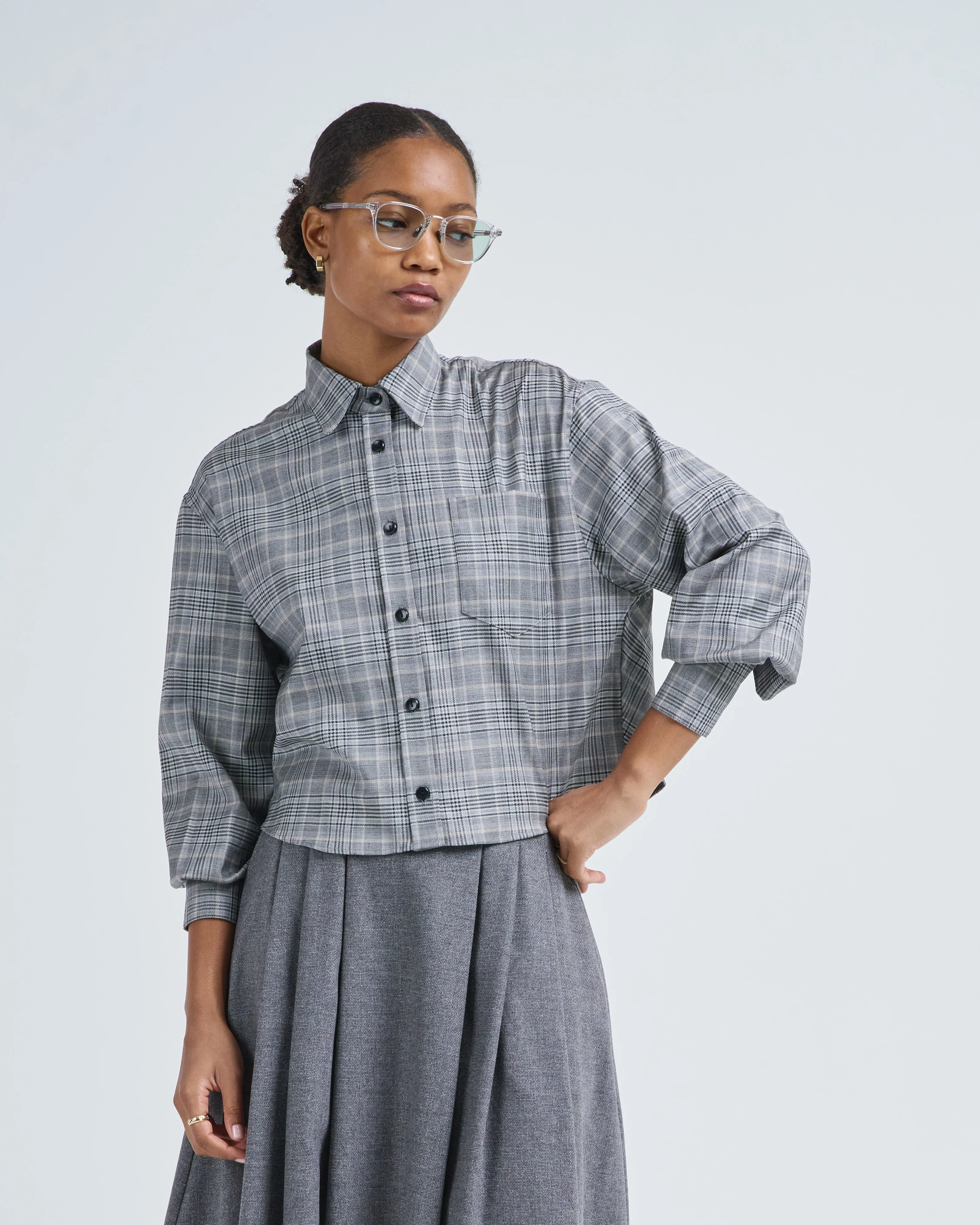 cropped oversized shirt - Image 2