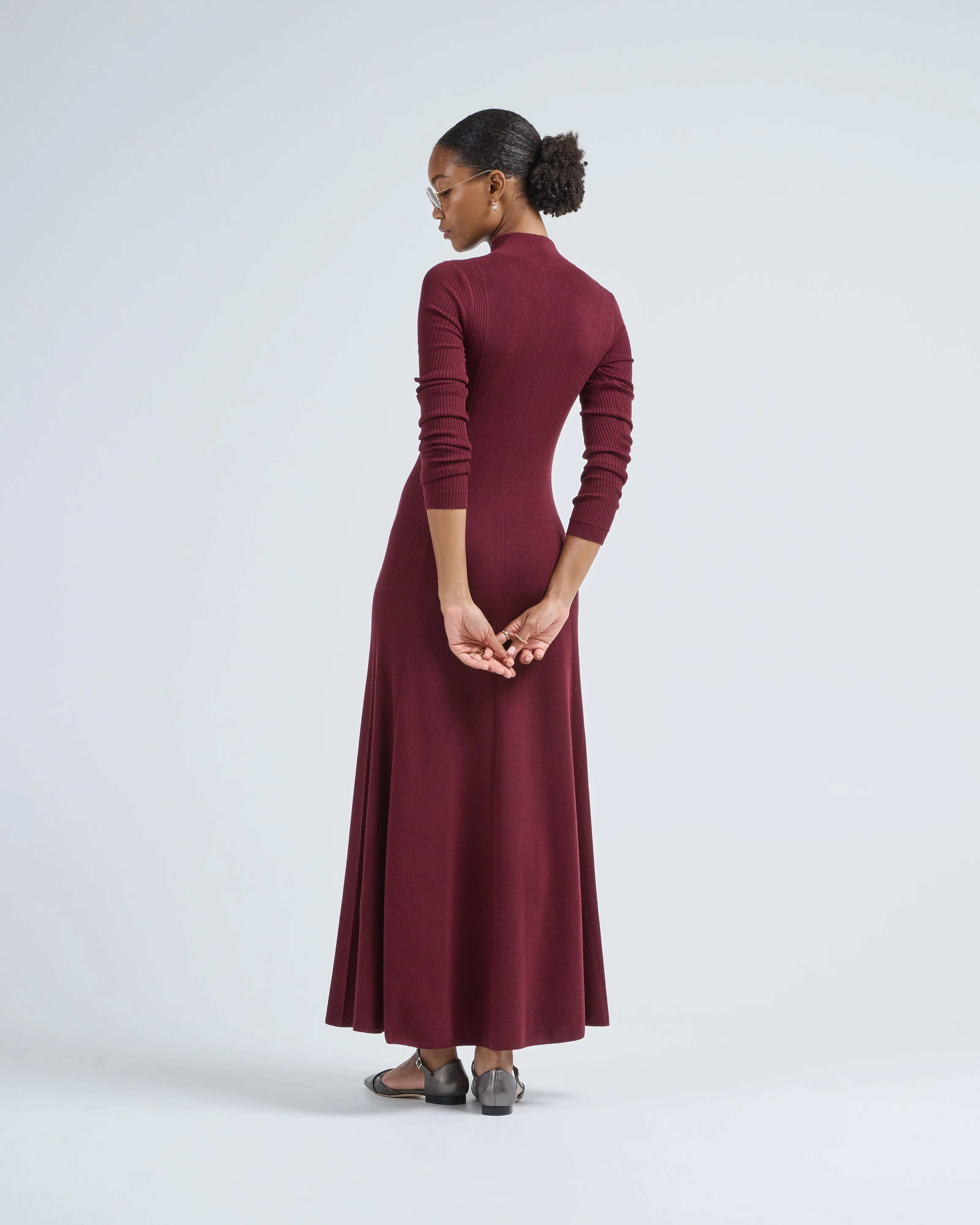 rib godet dress - Image 2