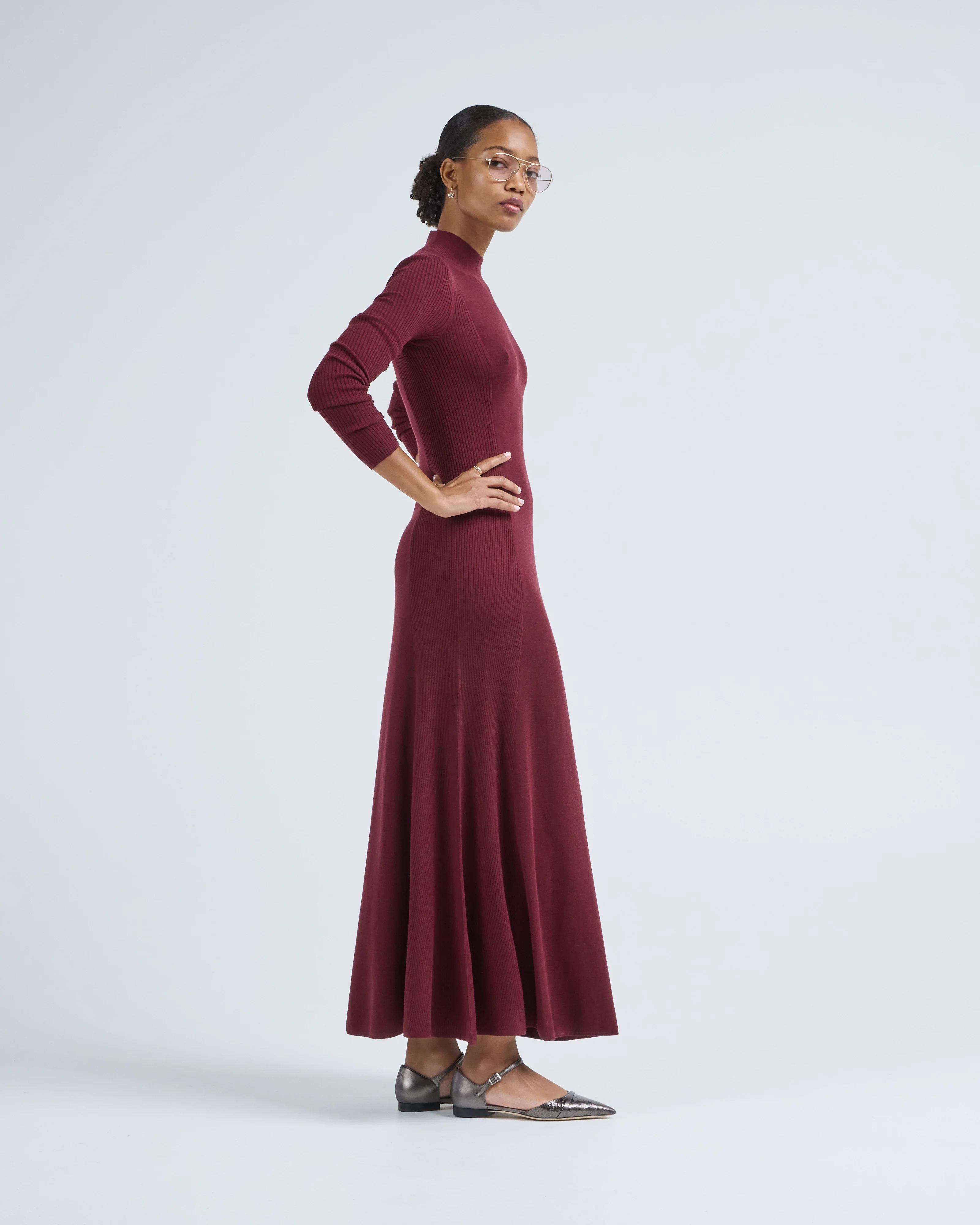rib godet dress - Image 3