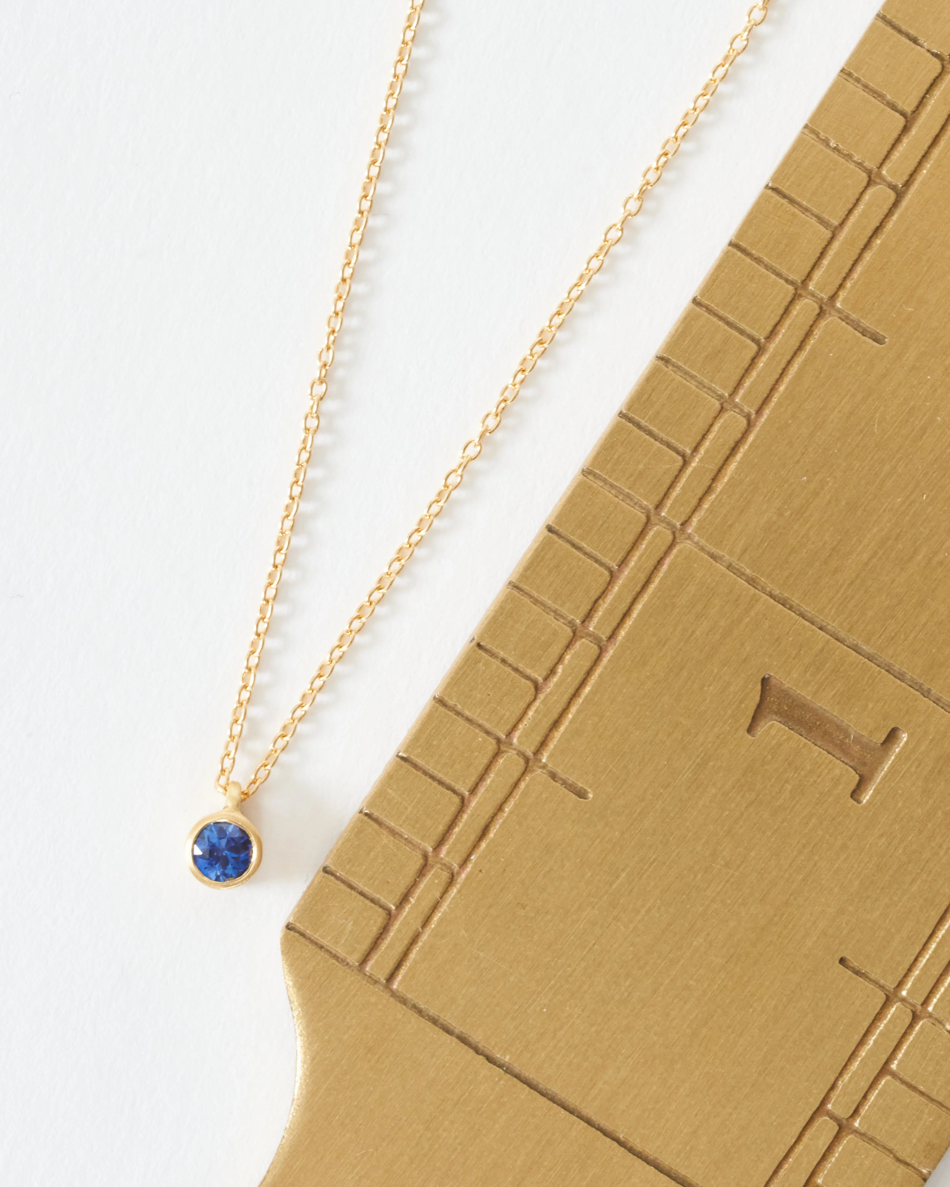 3mm blue sapphire pendant necklace - Image 6