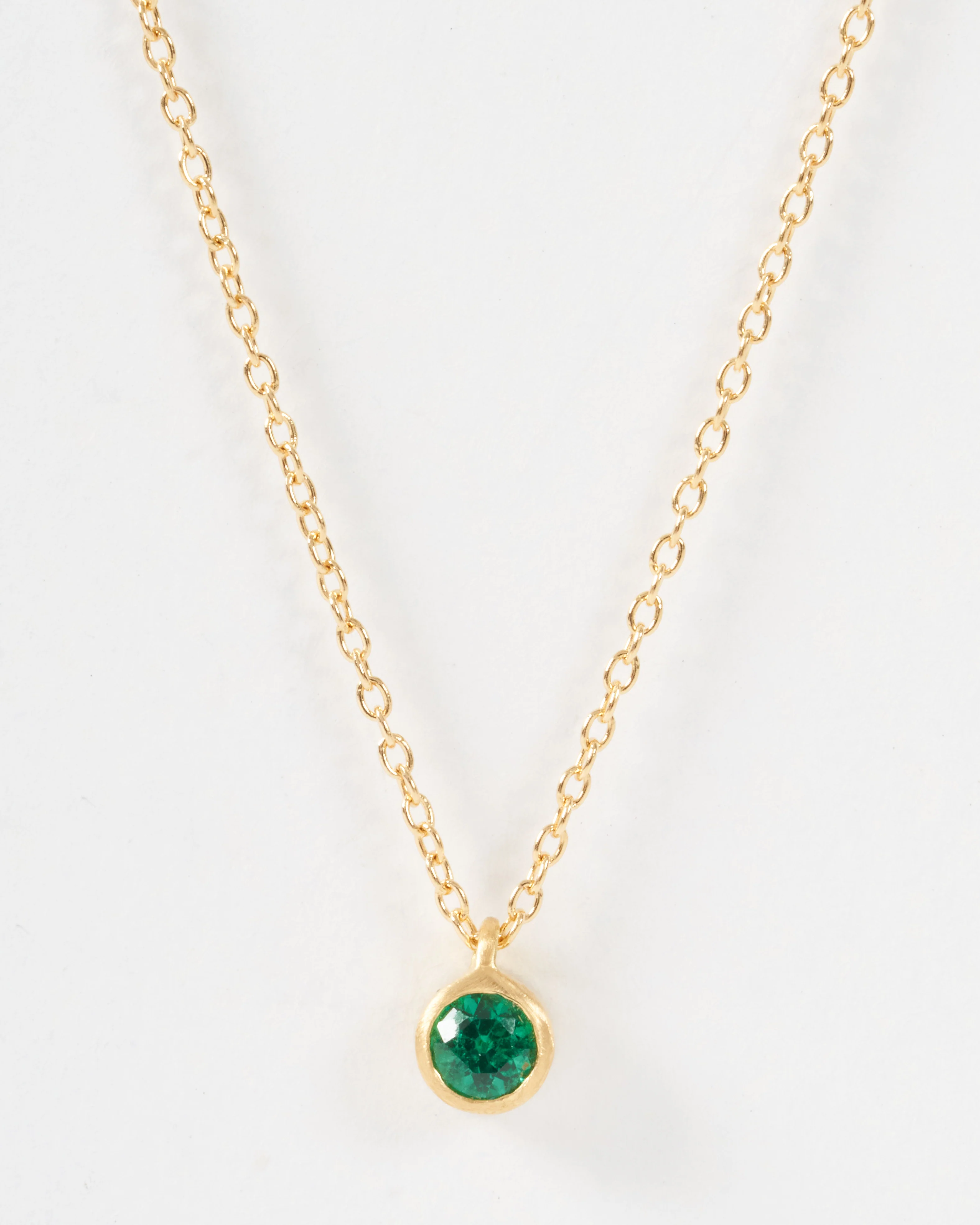 3mm emerald pendant necklace - Image 2