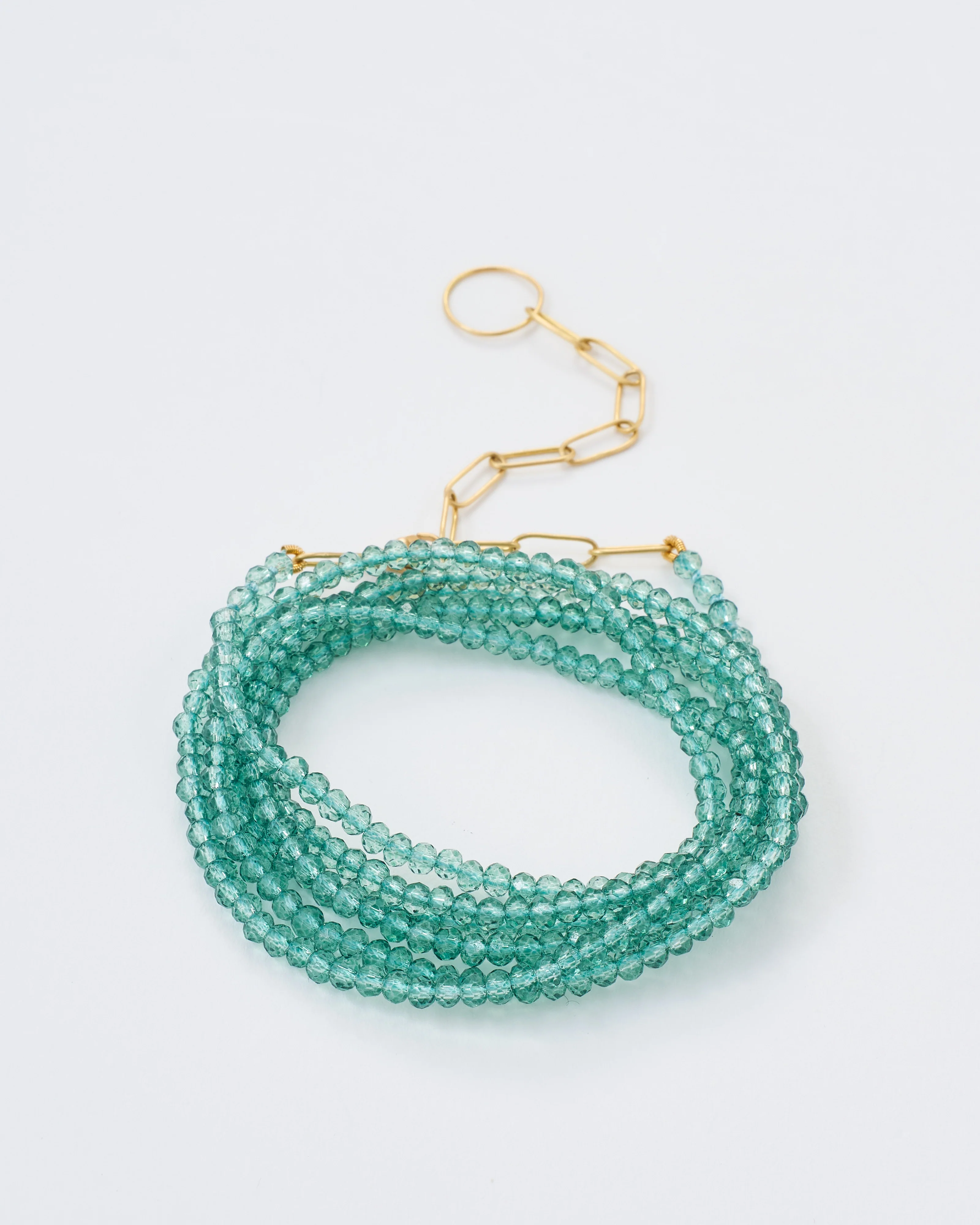 green quartz wrap bracelet