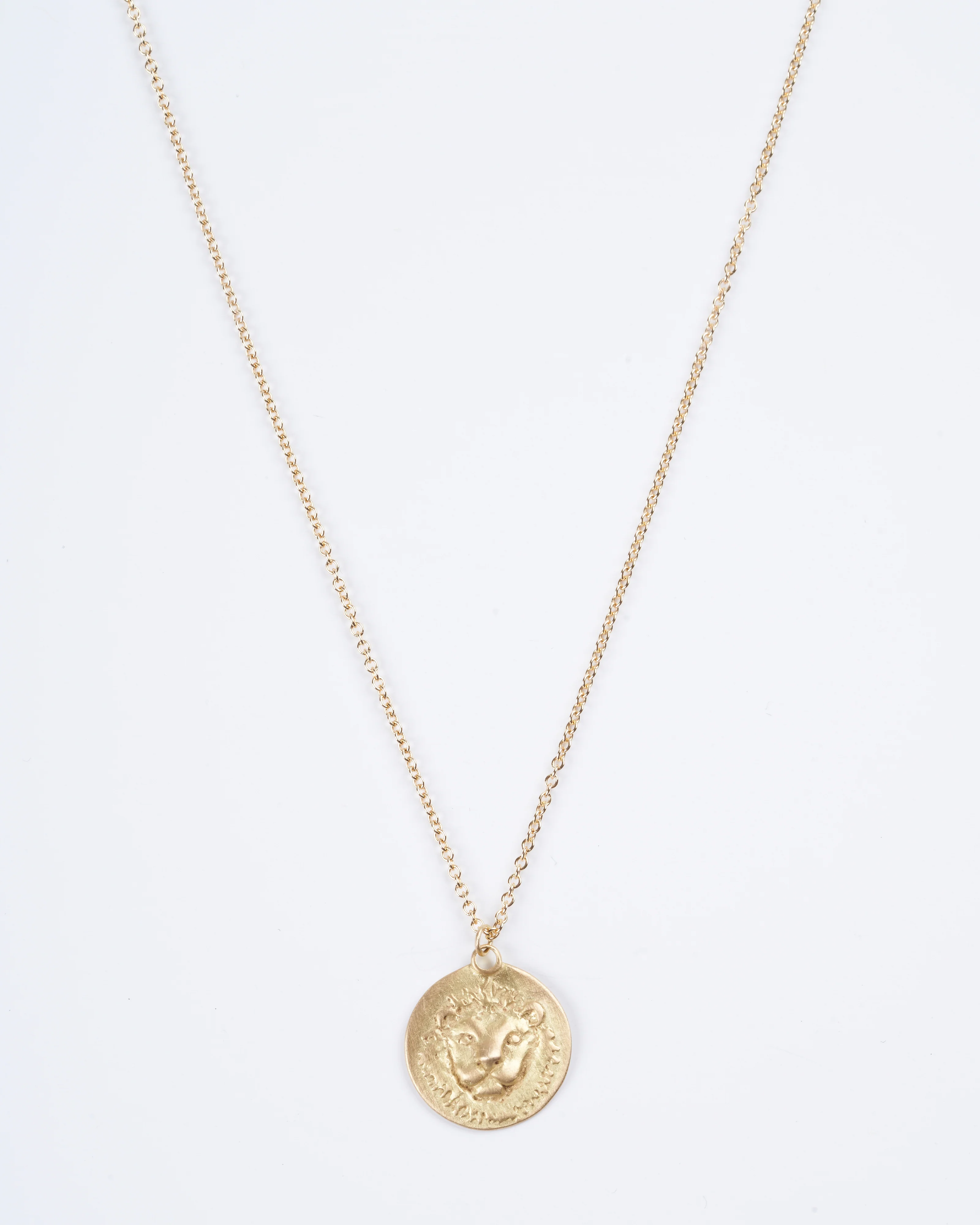 leo disc necklace - yellow gold