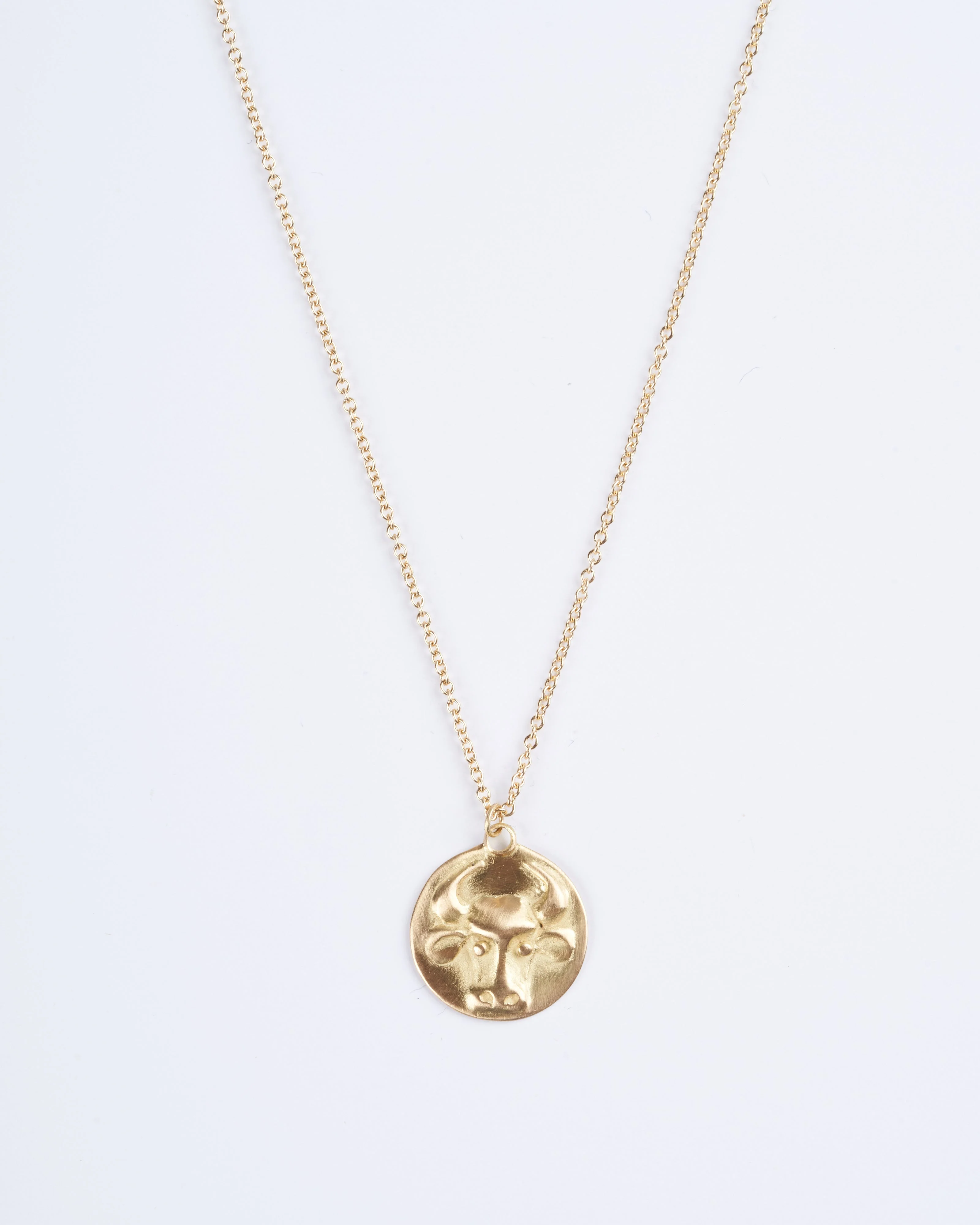 taurus disc necklace - yellow gold
