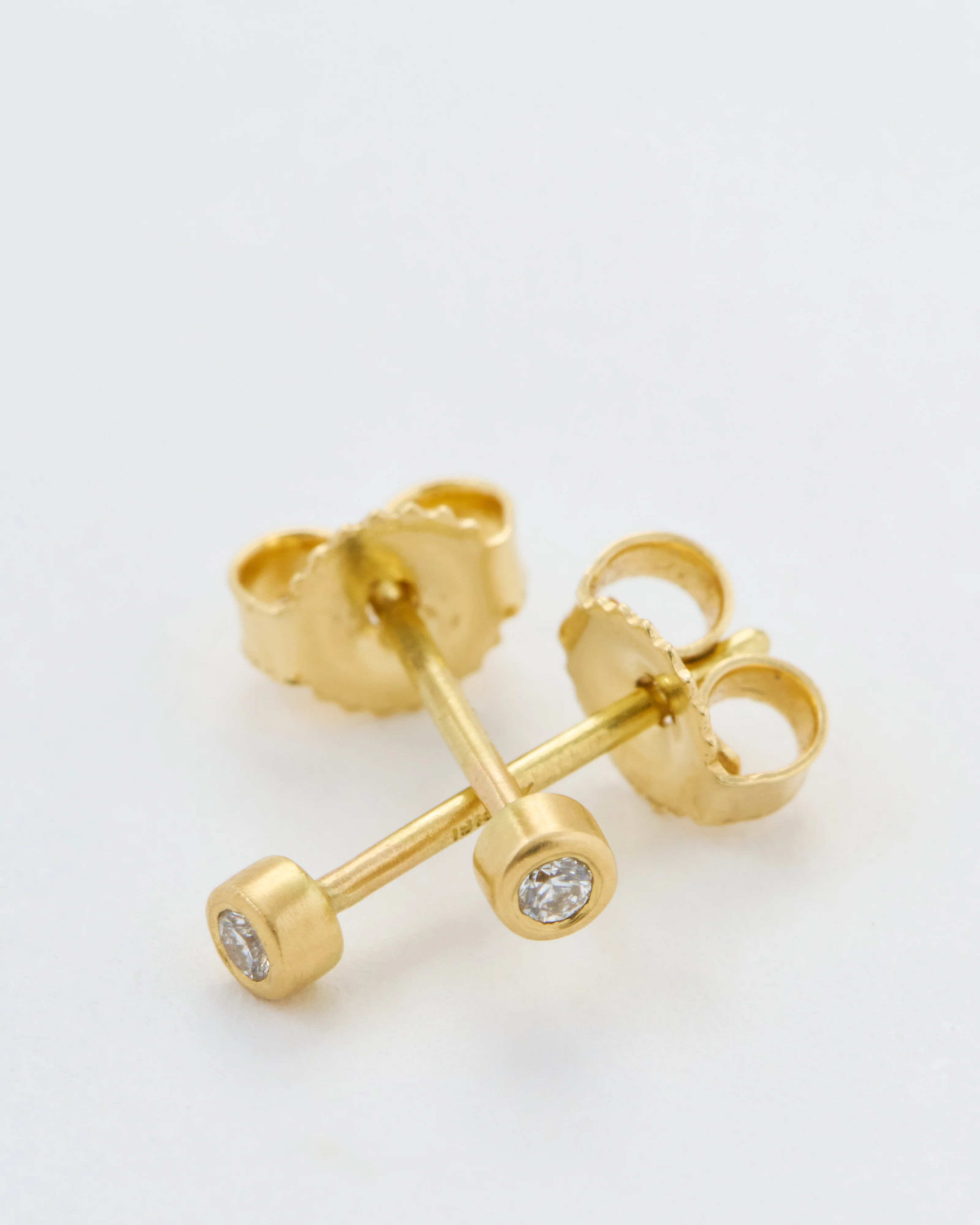 teeny 1pt diamond studs - Image 3