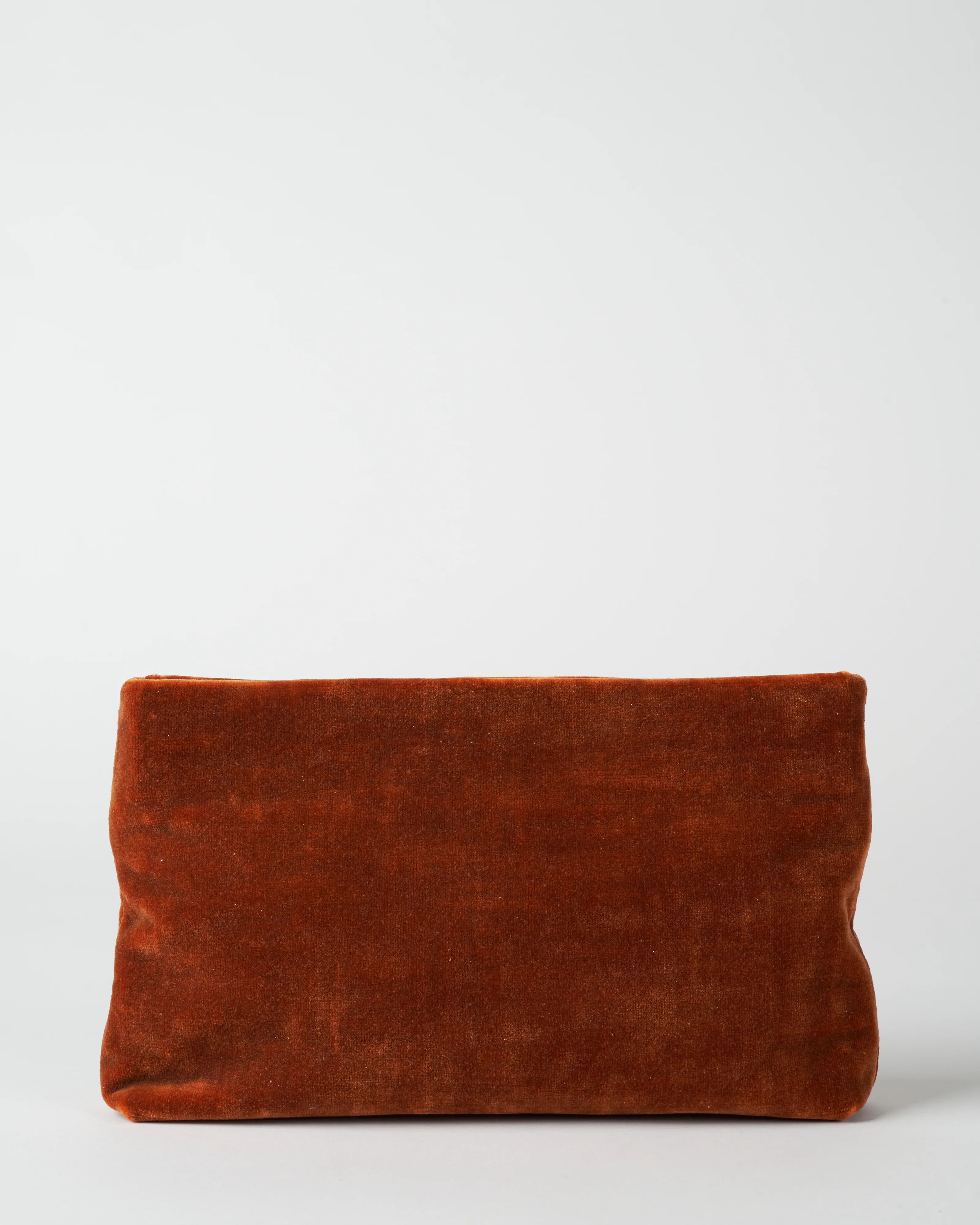 joan solid velvet bag w/ vintage chain - burnt orange - Image 2