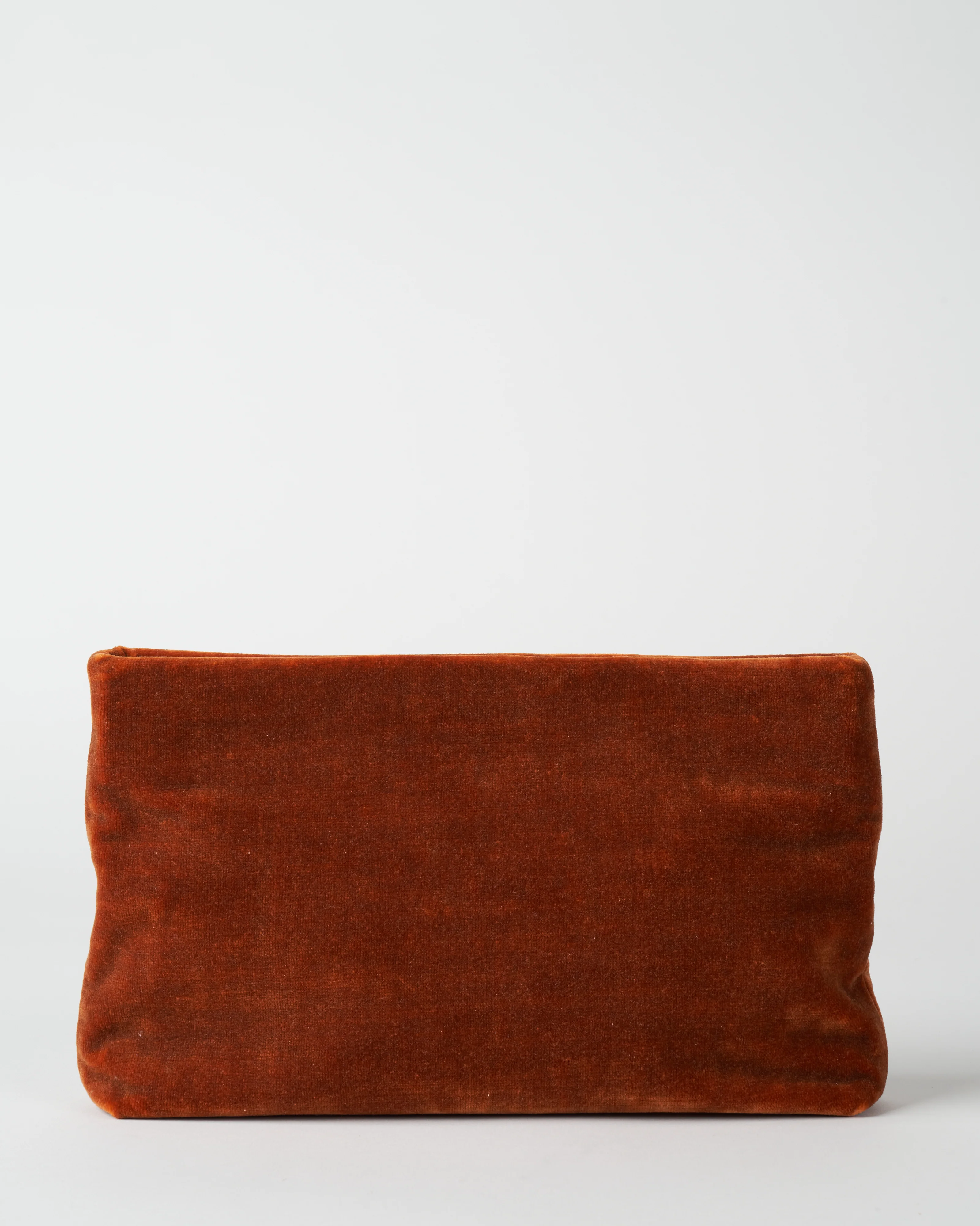 joan solid velvet bag w/ vintage chain - burnt orange - Image 3