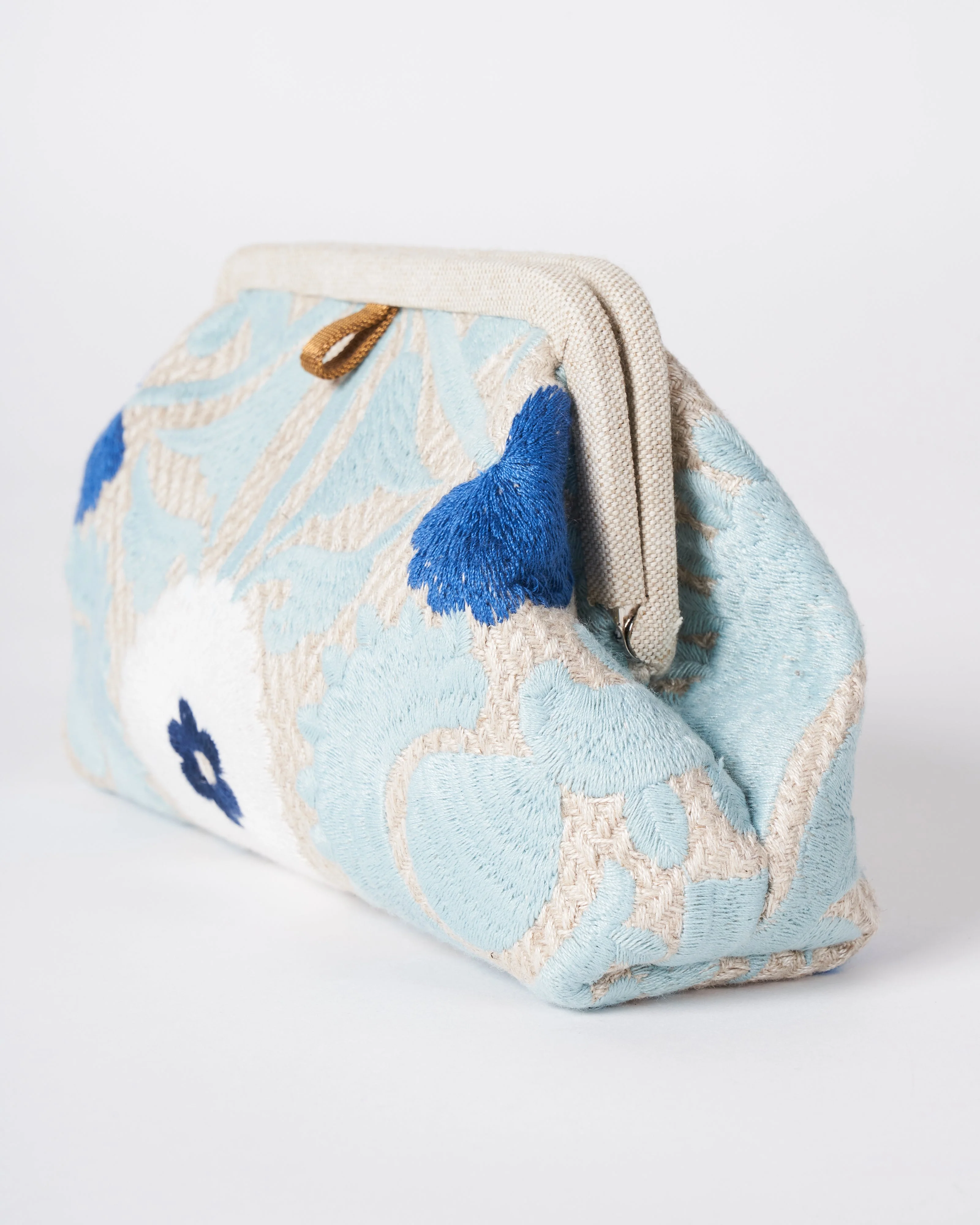 liette embroidered clutch - baby blue - Image 3
