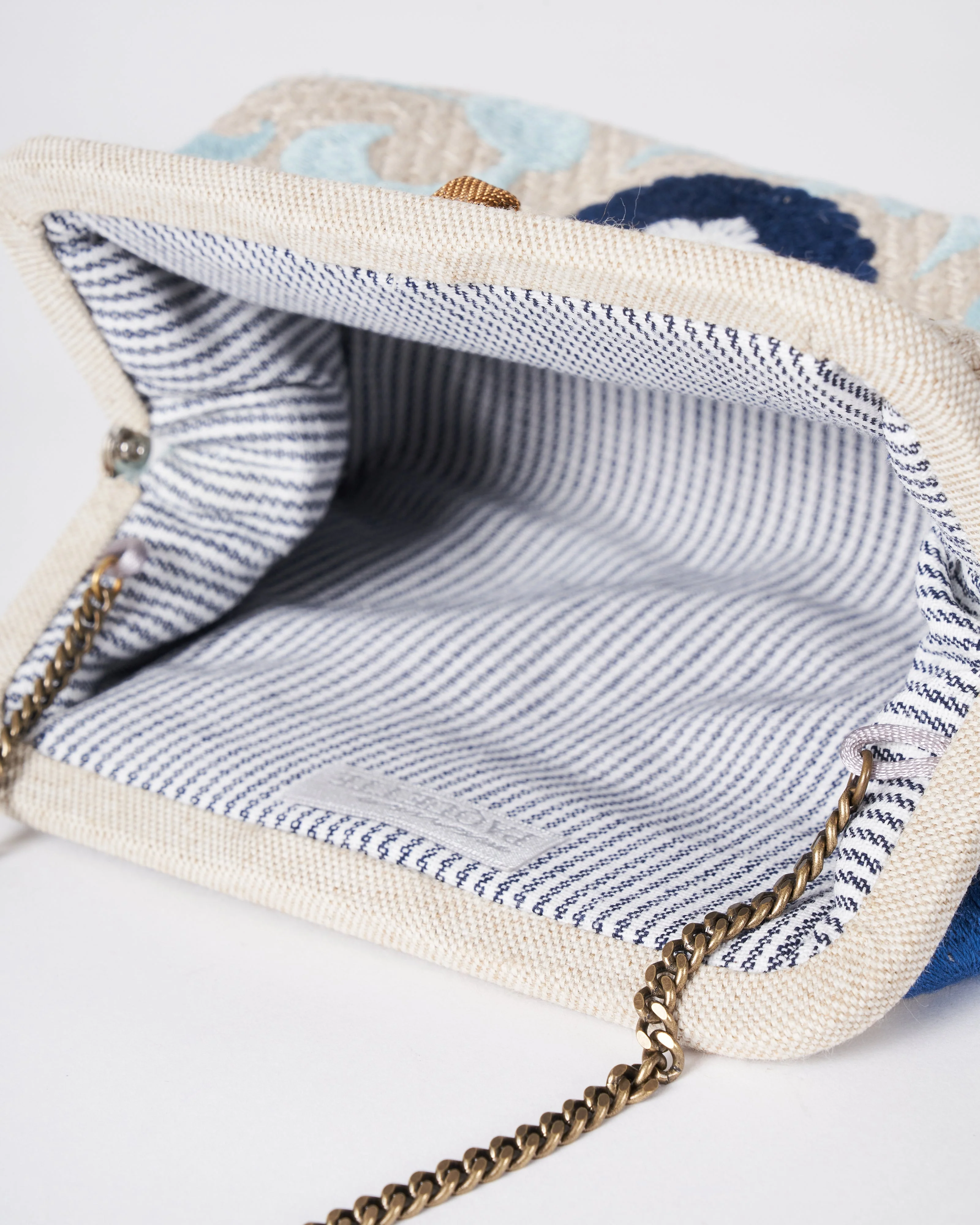 liette embroidered clutch - baby blue - Image 4