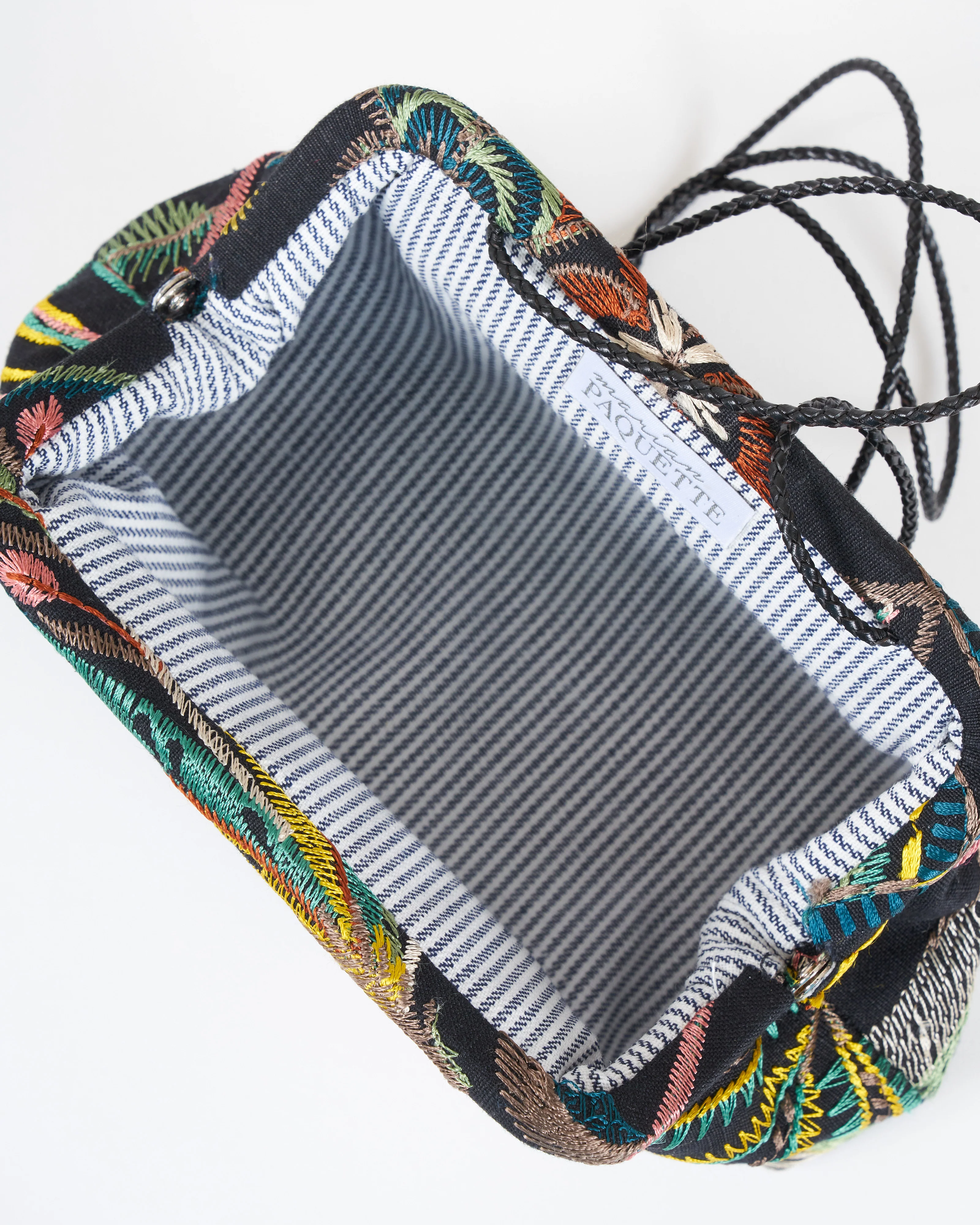 liette embroidered clutch - black/green - Image 4