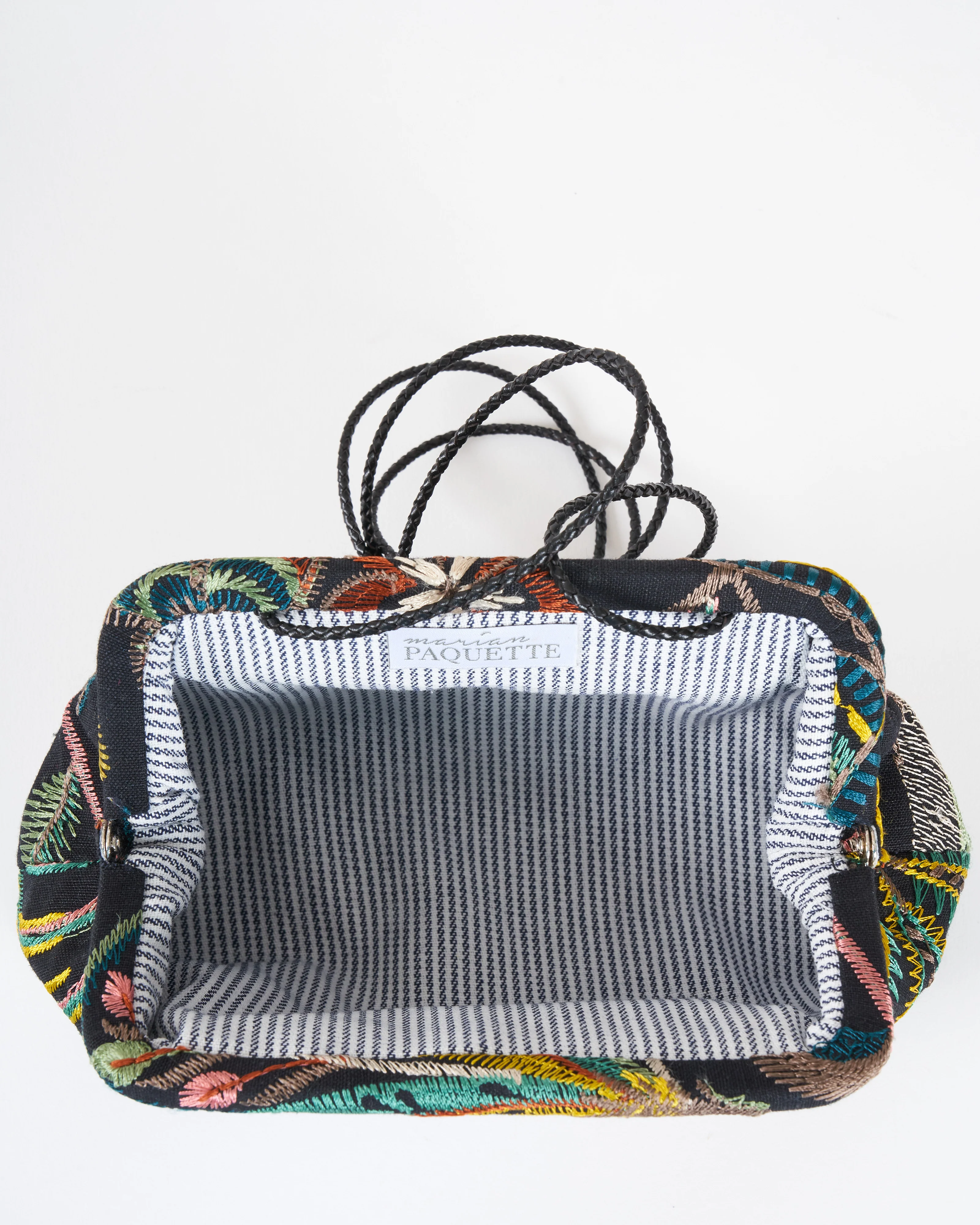 liette embroidered clutch - black/green - Image 5