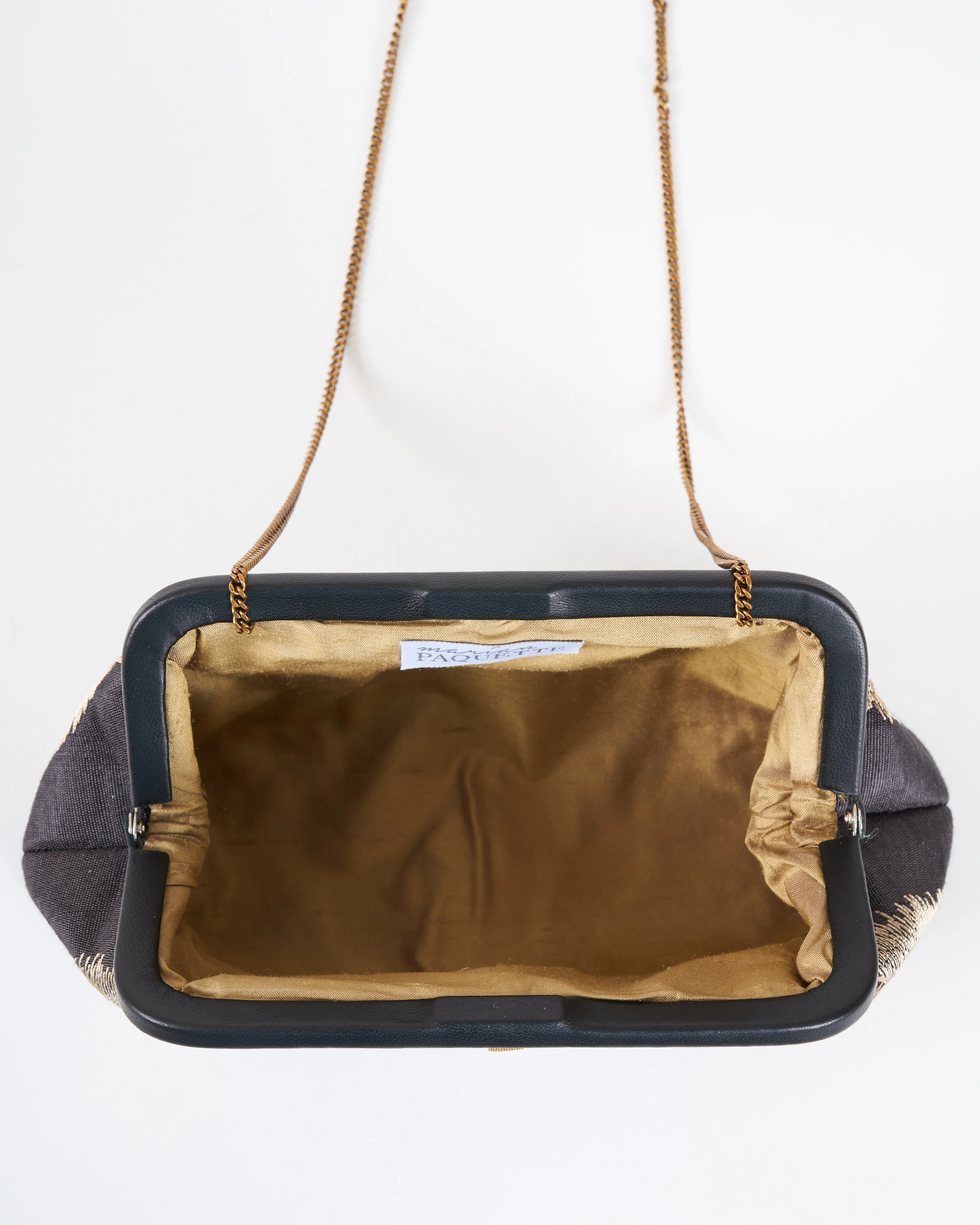 liette embroidered clutch - black/taupe/orange - Image 4
