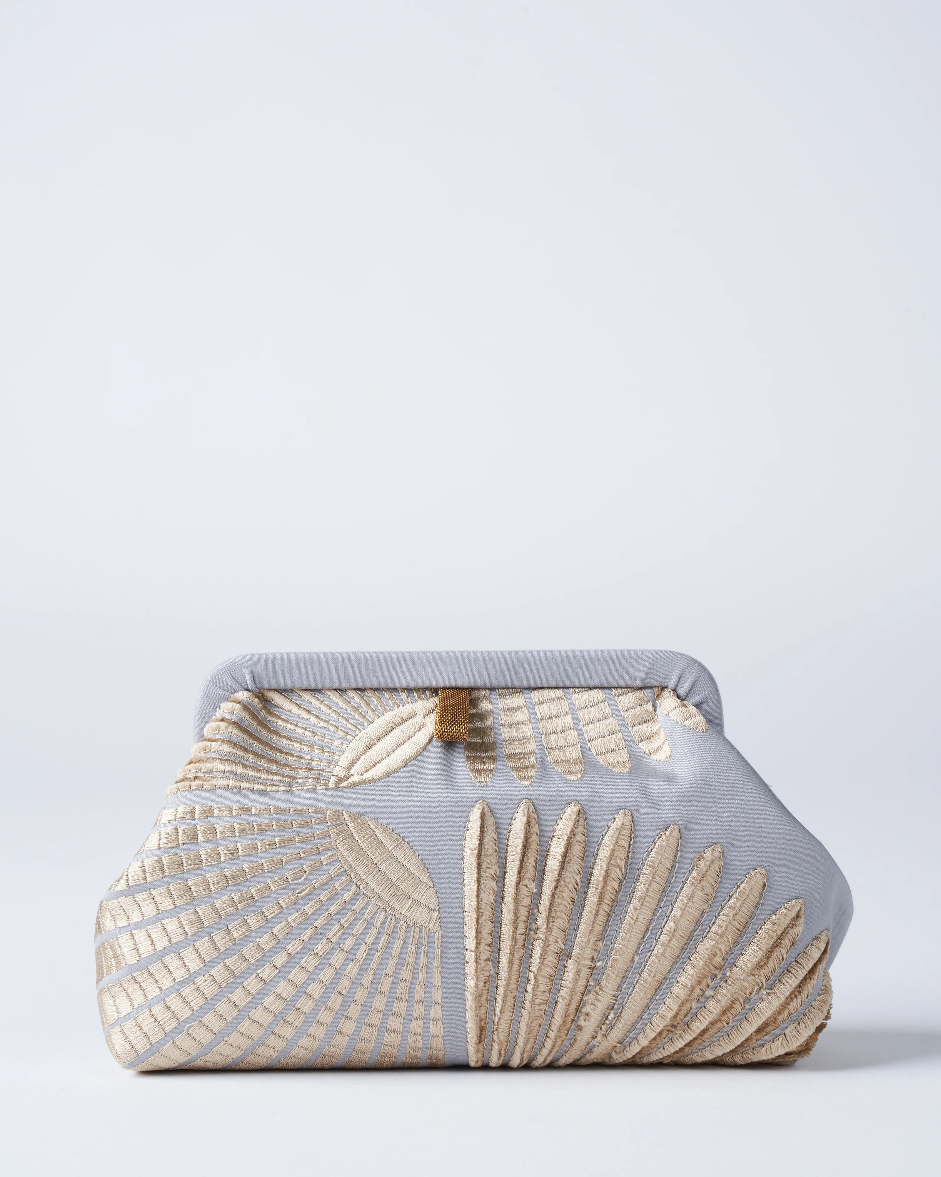 liette embroidered clutch - grey/natural - Image 4