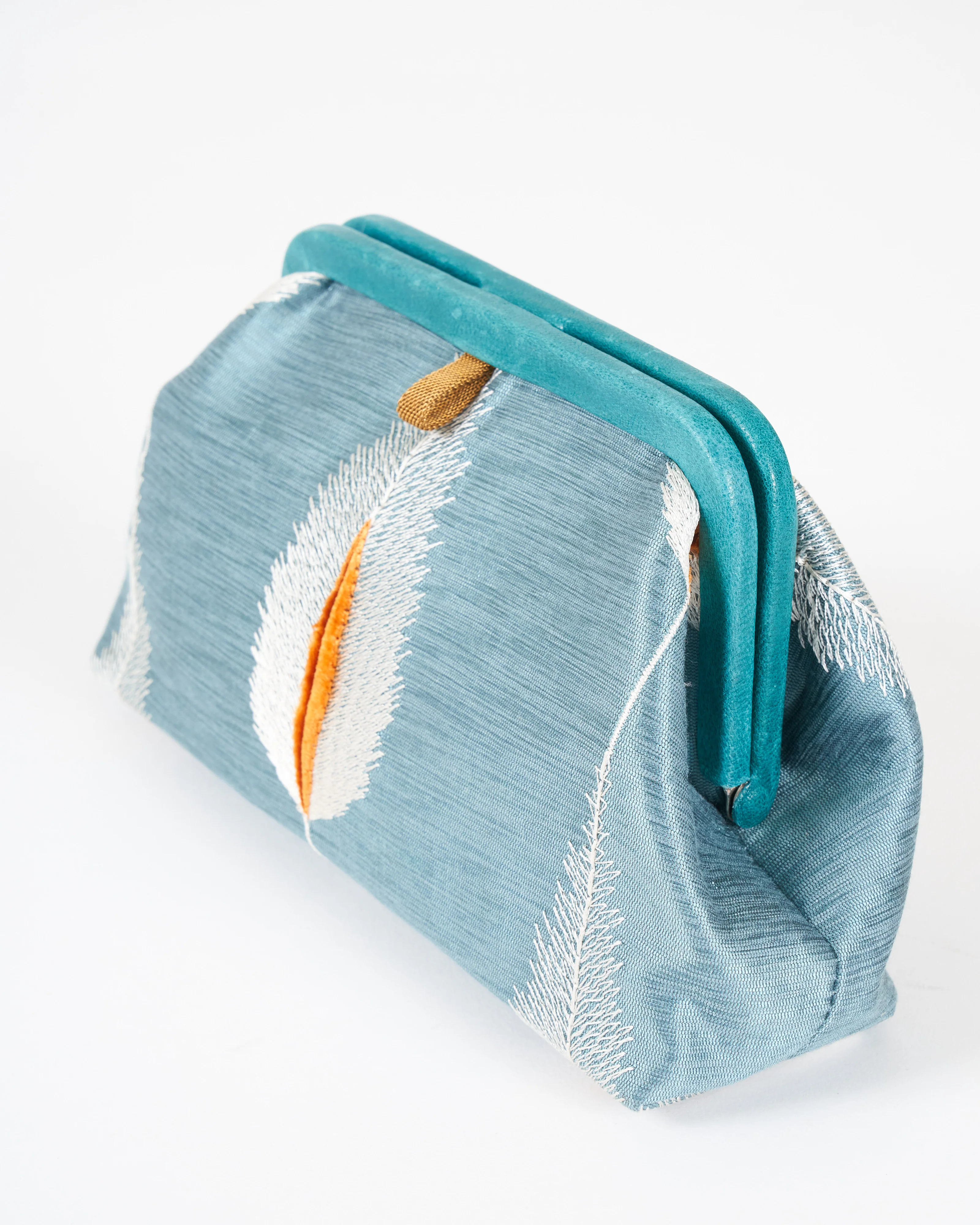 liette embroidered clutch - teal/white/orange - Image 2