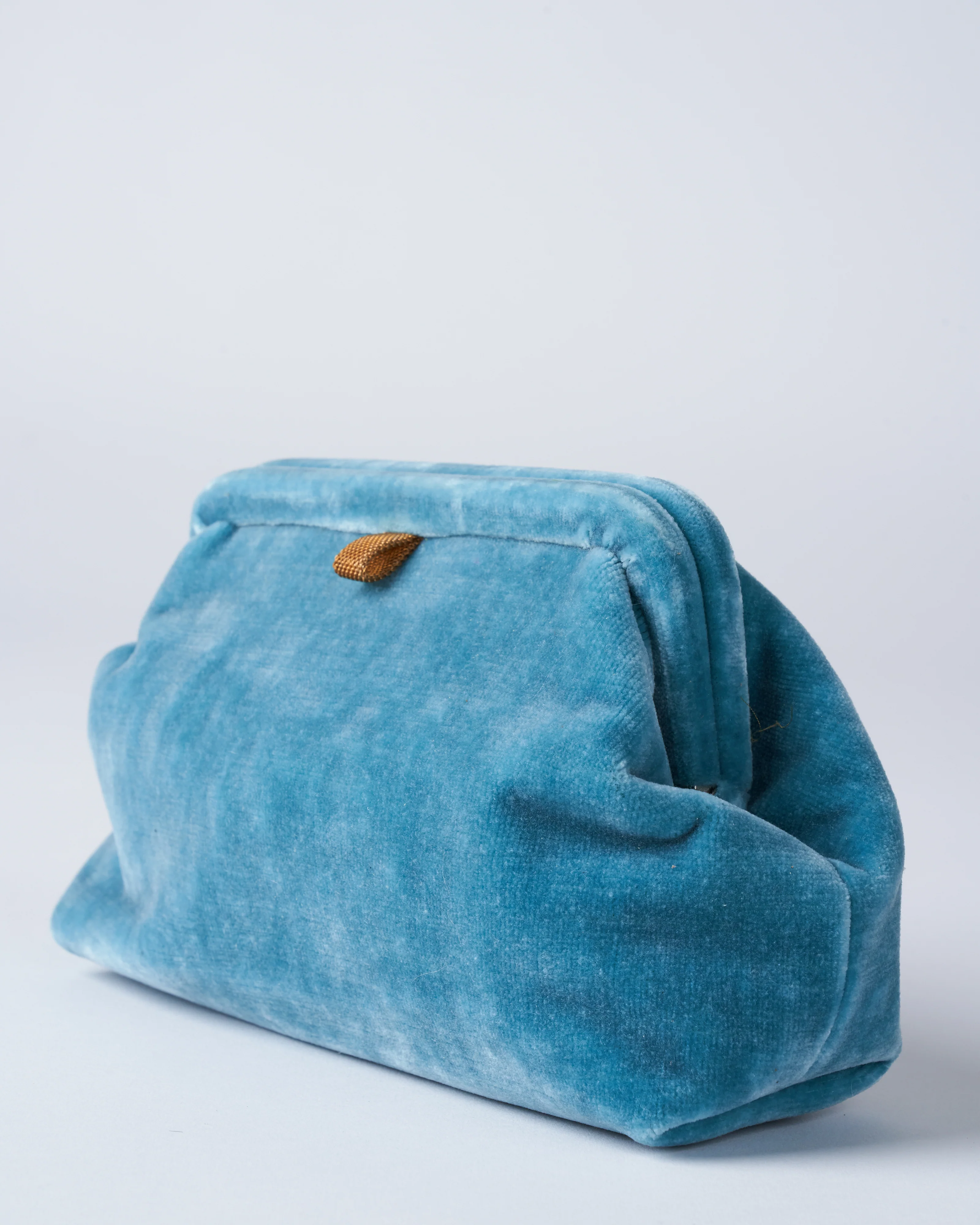 liette solid velvet clutch - aqua - Image 2