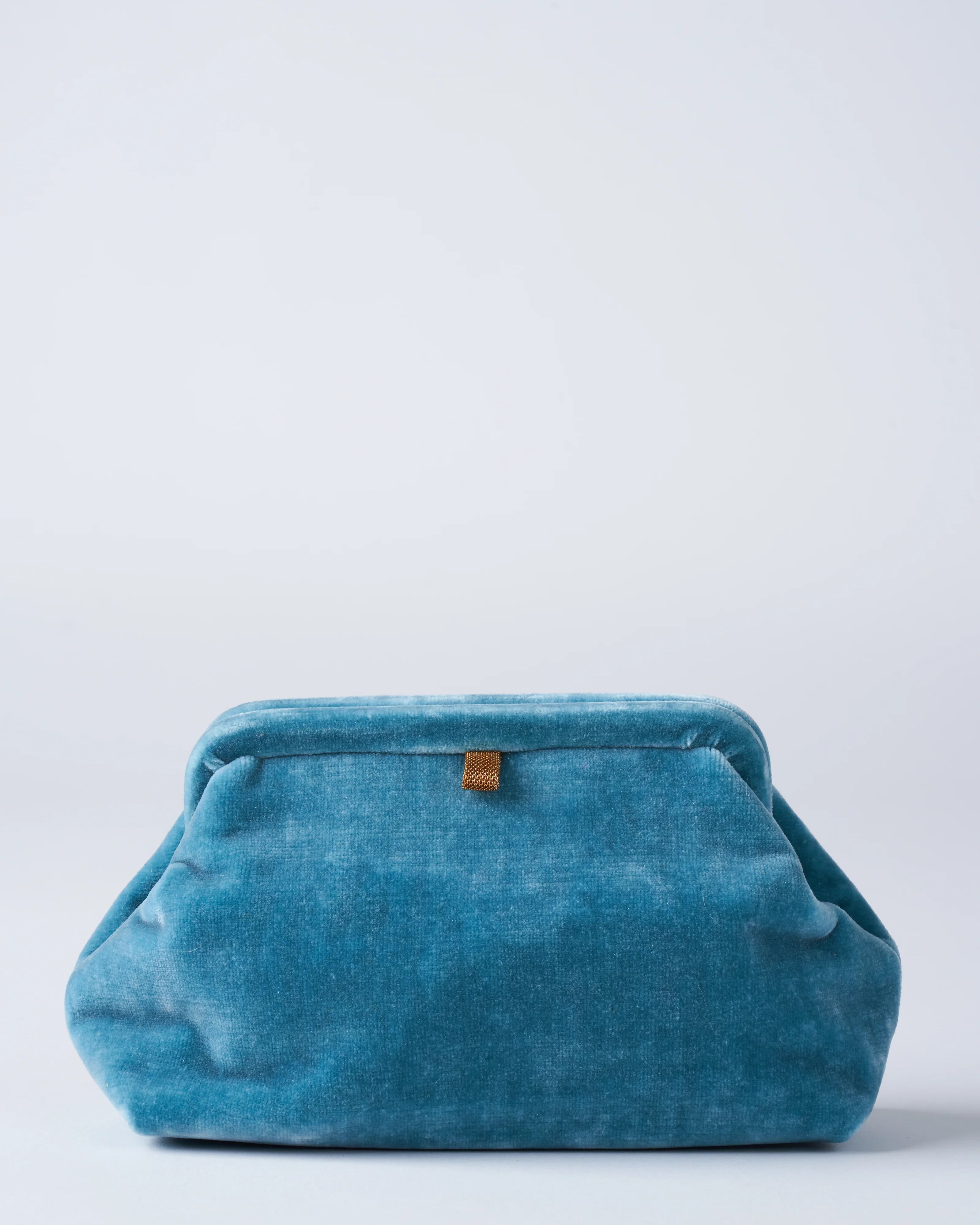liette solid velvet clutch - aqua - Image 4