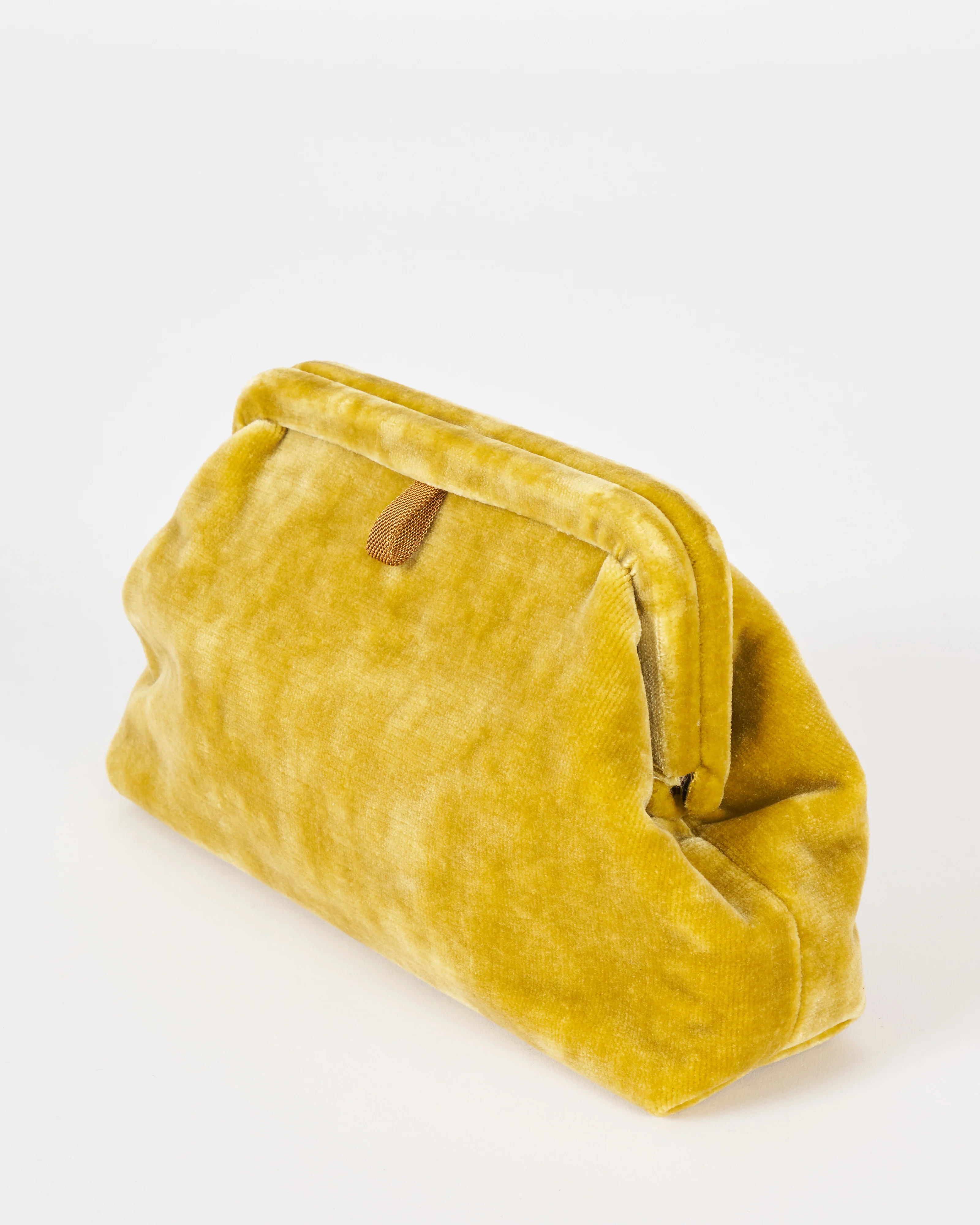 liette solid velvet clutch - mustard - Image 2