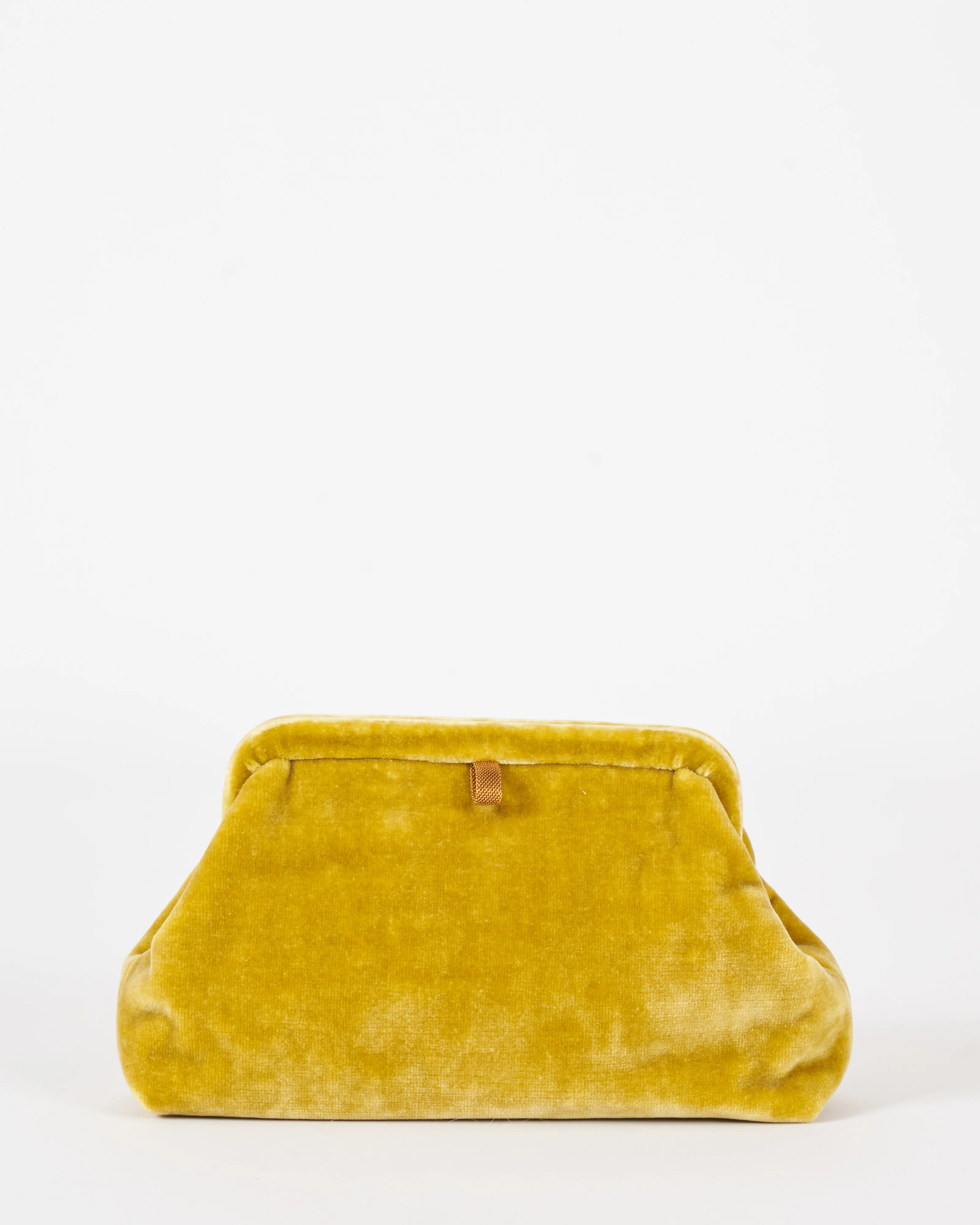 liette solid velvet clutch - mustard - Image 4