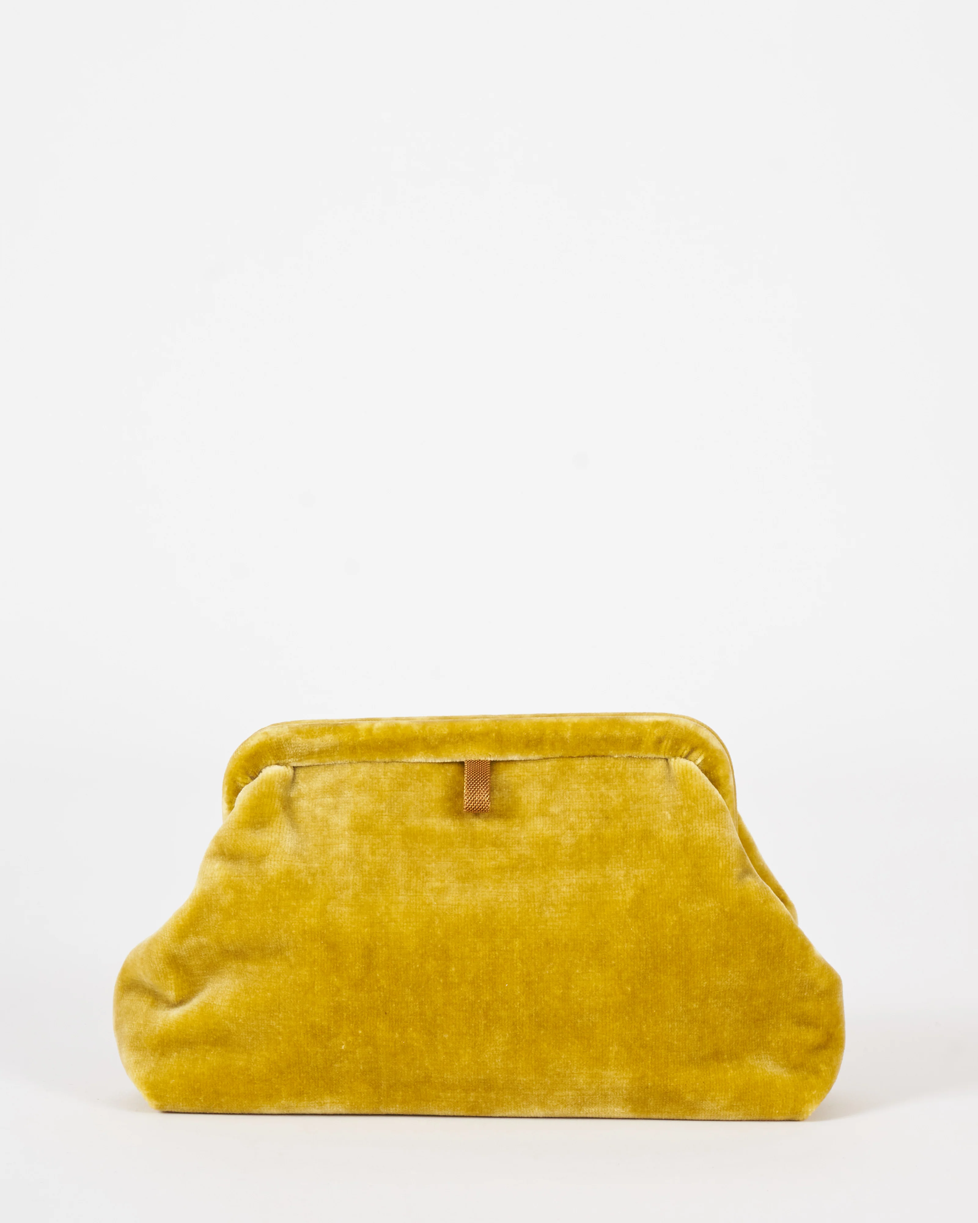 liette solid velvet clutch - mustard - Image 5