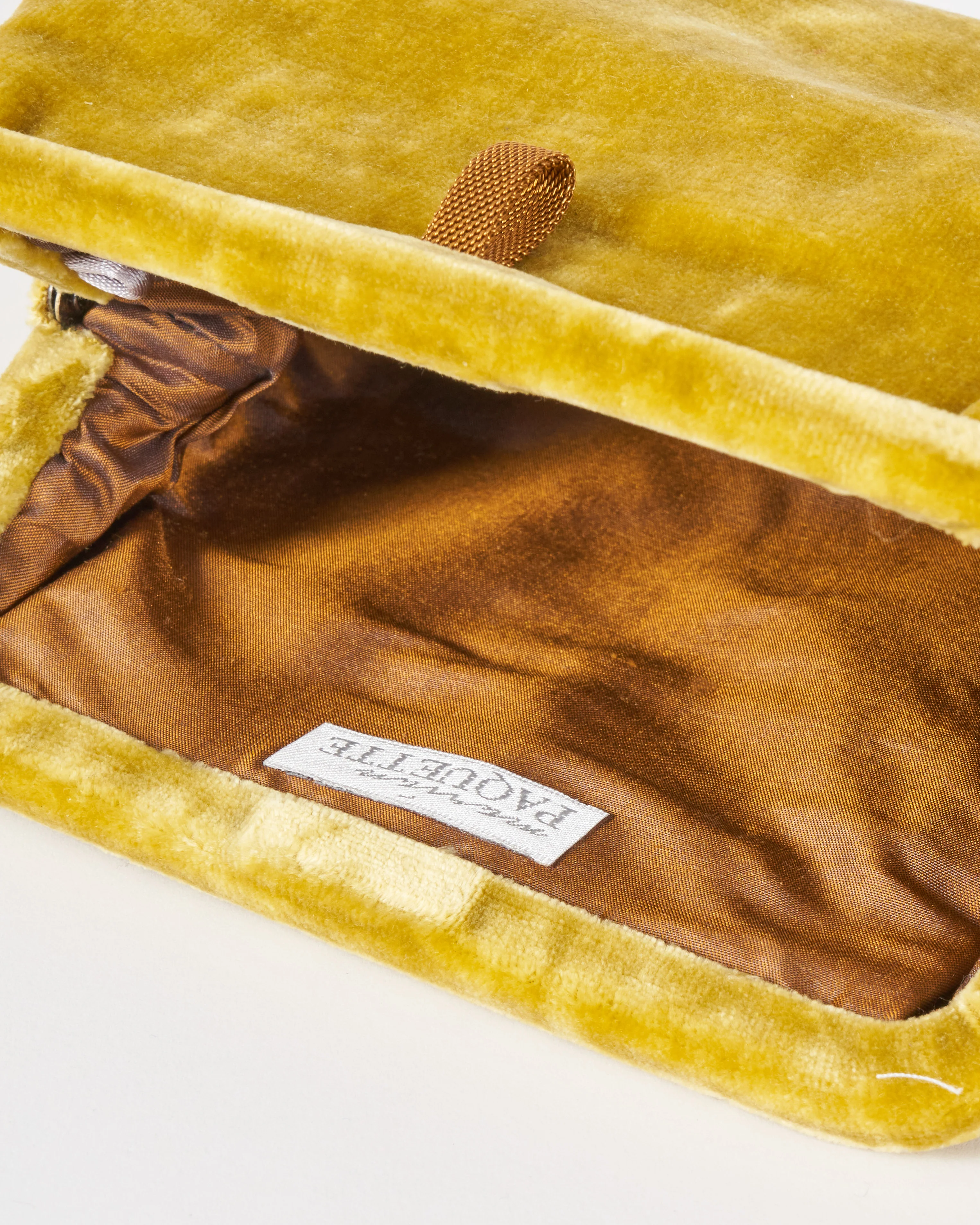 liette solid velvet clutch - mustard - Image 7