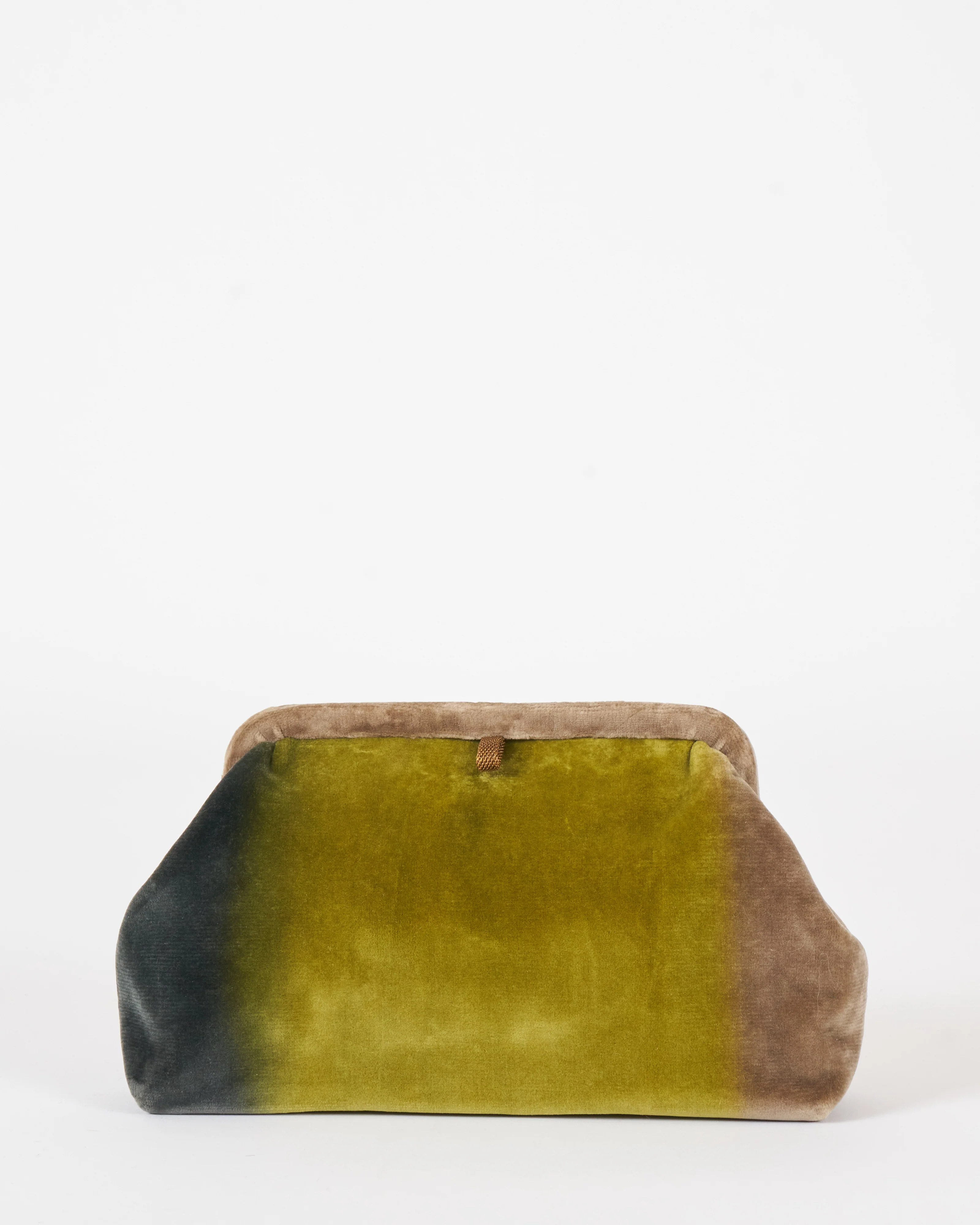liette solid velvet clutch ombre - charcoal/green - Image 2