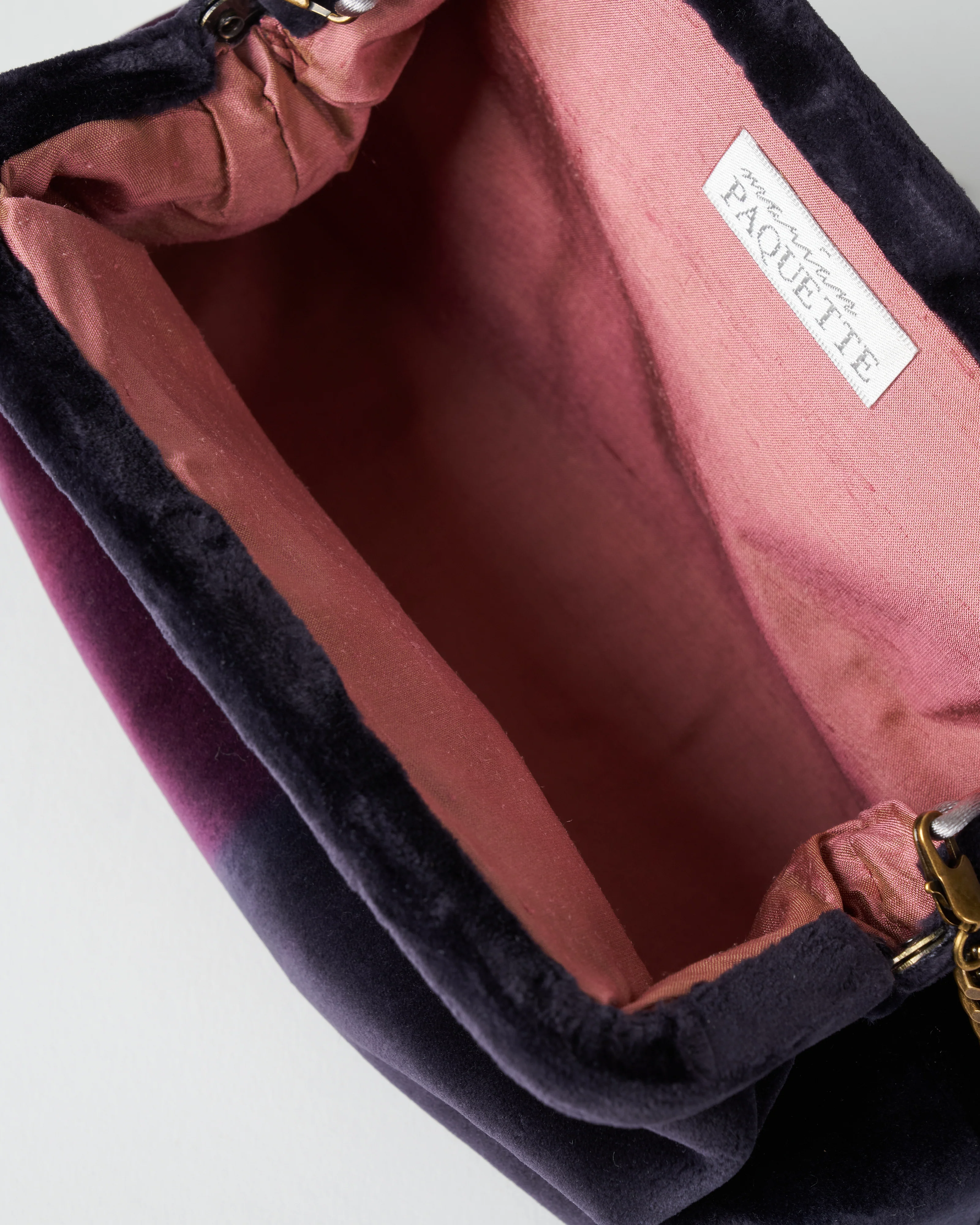 liette velvet ombre clutch - navy/blue/eggplant - Image 4
