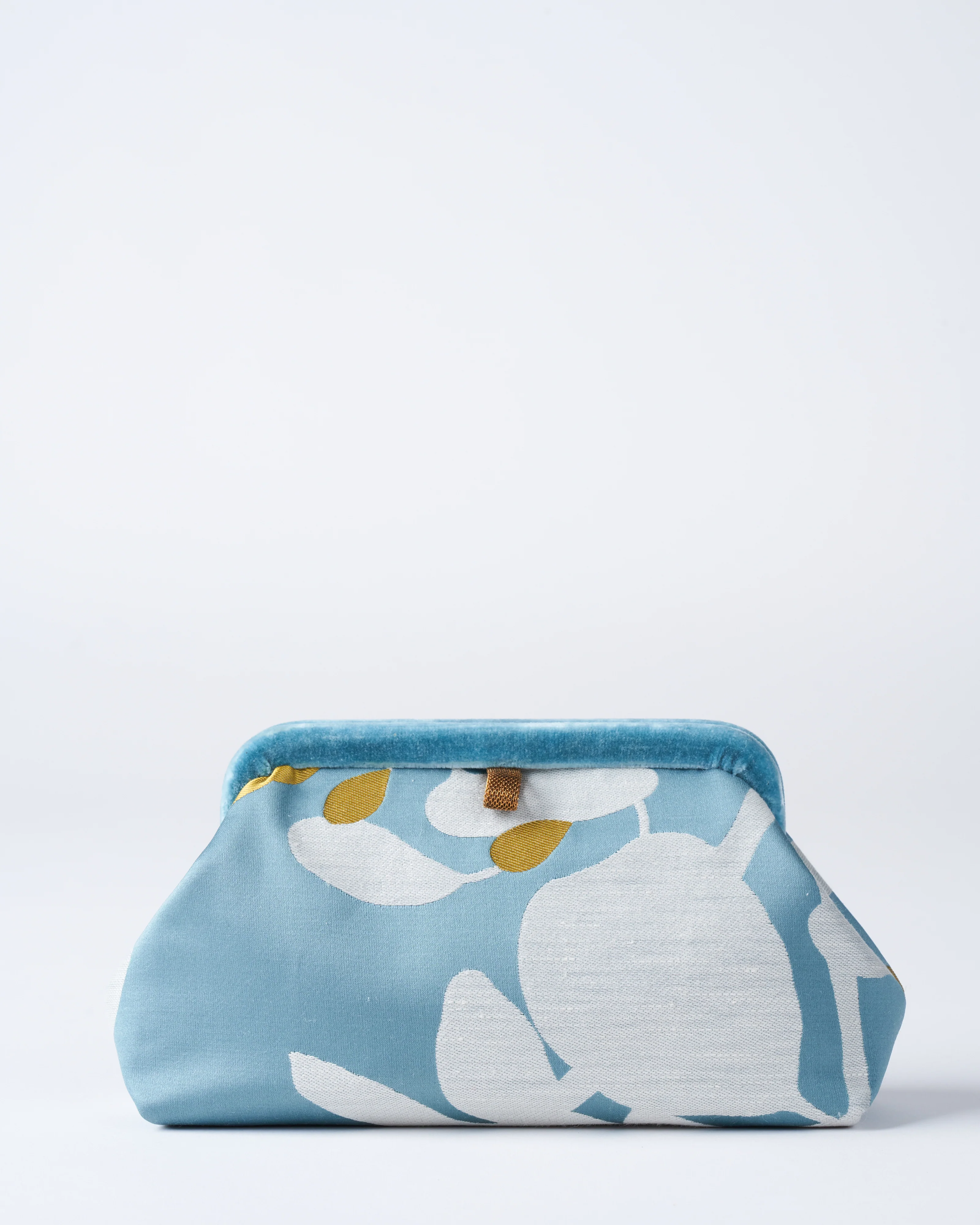 liette woven clutch - aqua/white/mustard - Image 4