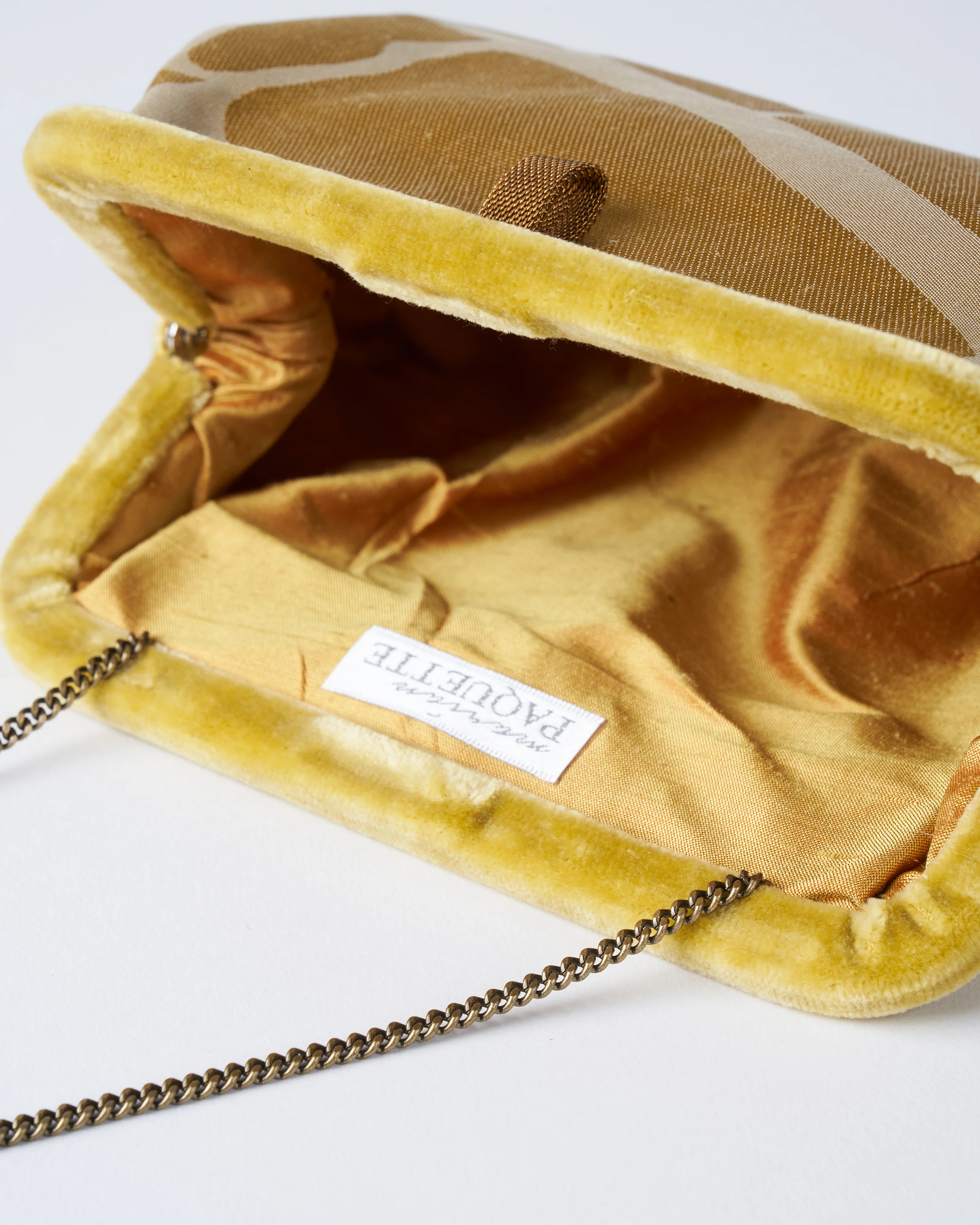 liette woven clutch - mustard/white/grey - Image 3