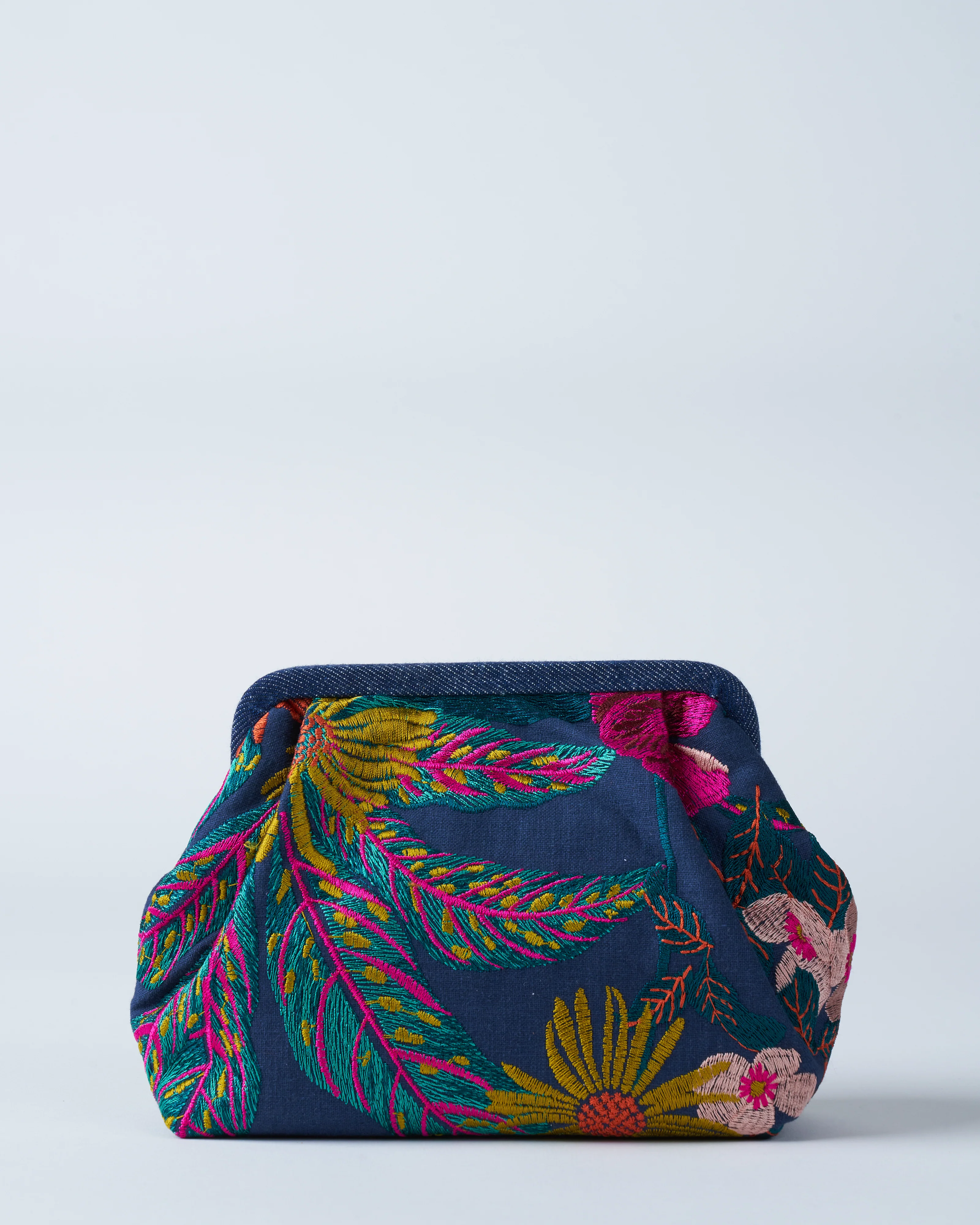 susan embroidered clutch - navy/multi - Image 4