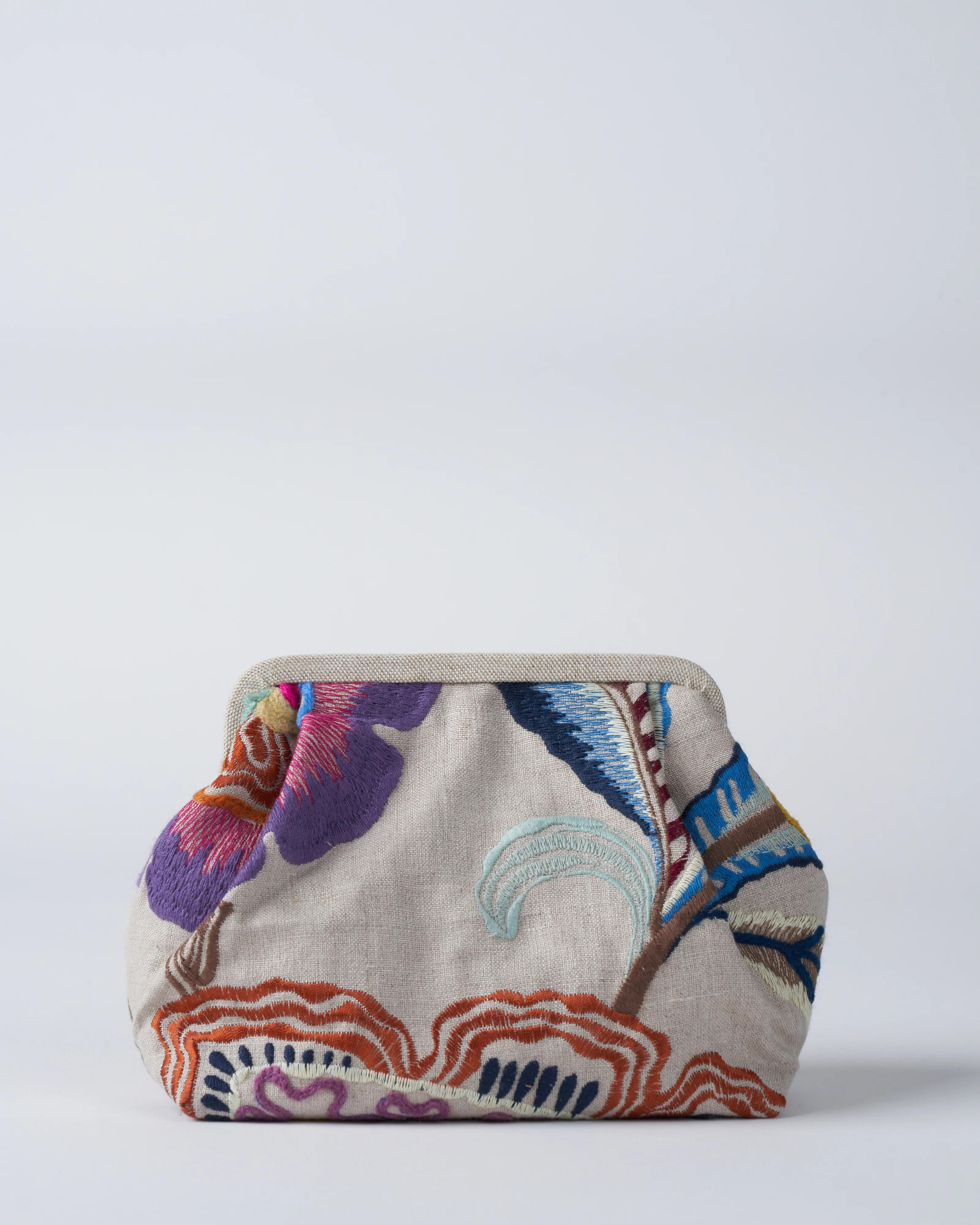 susan embroidered clutch - tan/multi - Image 2