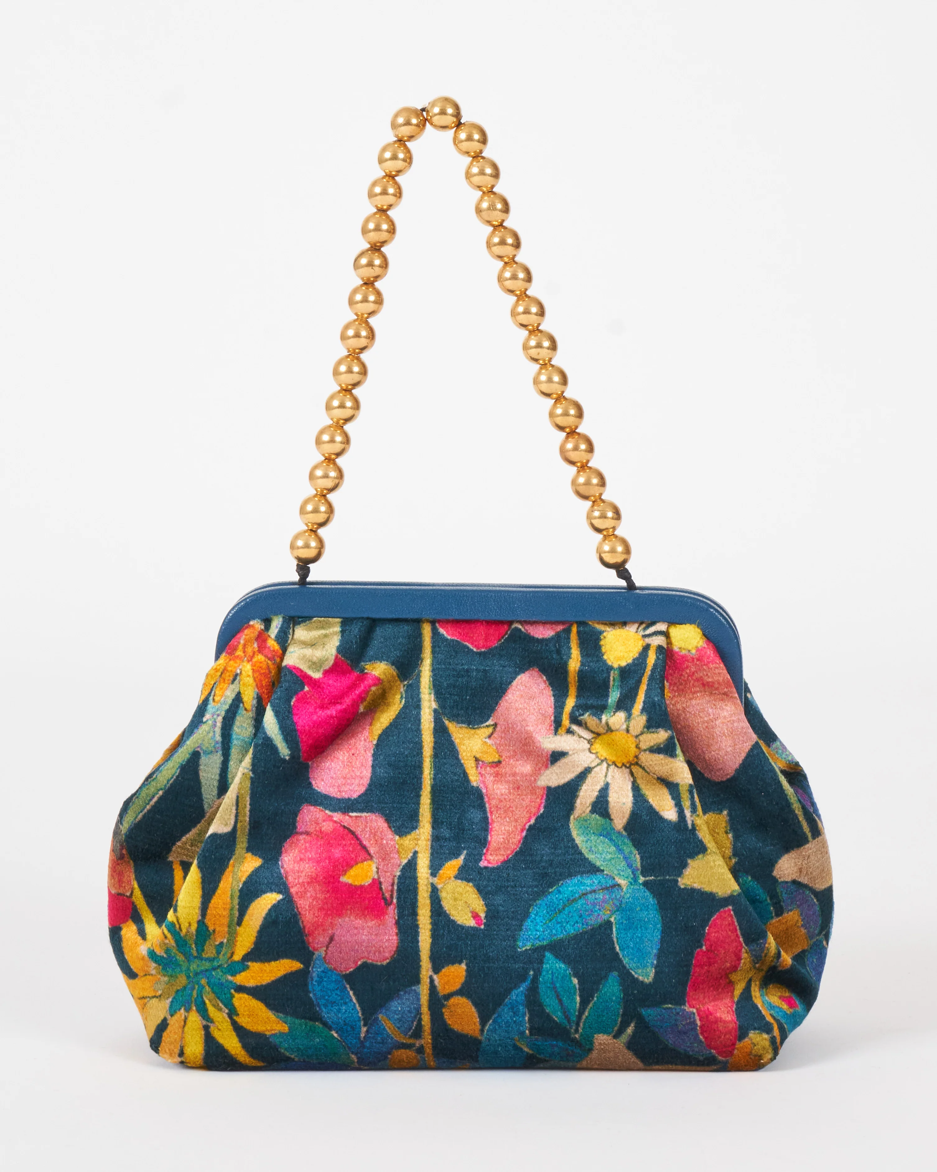 susan printed velvet - navy blue - Image 2