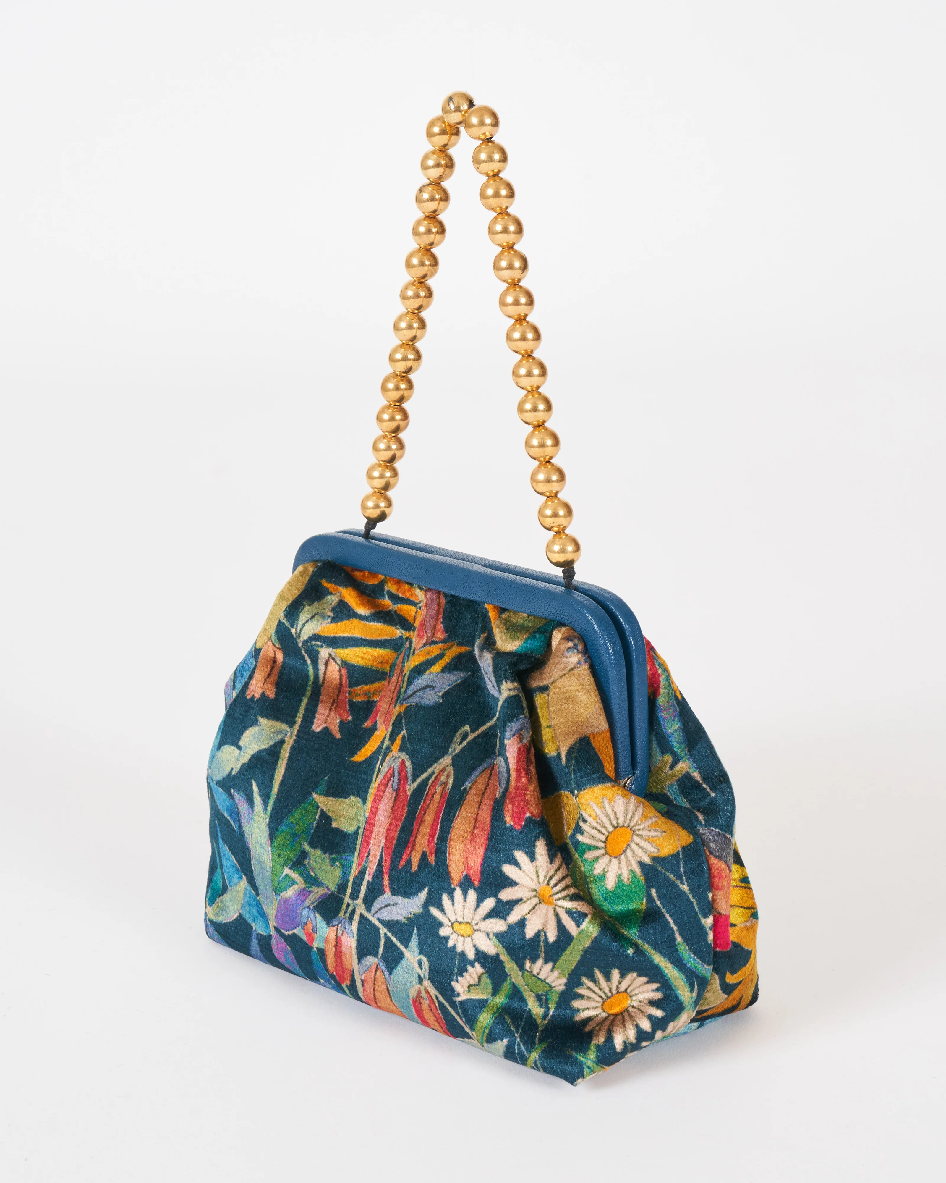 susan printed velvet - navy blue - Image 3