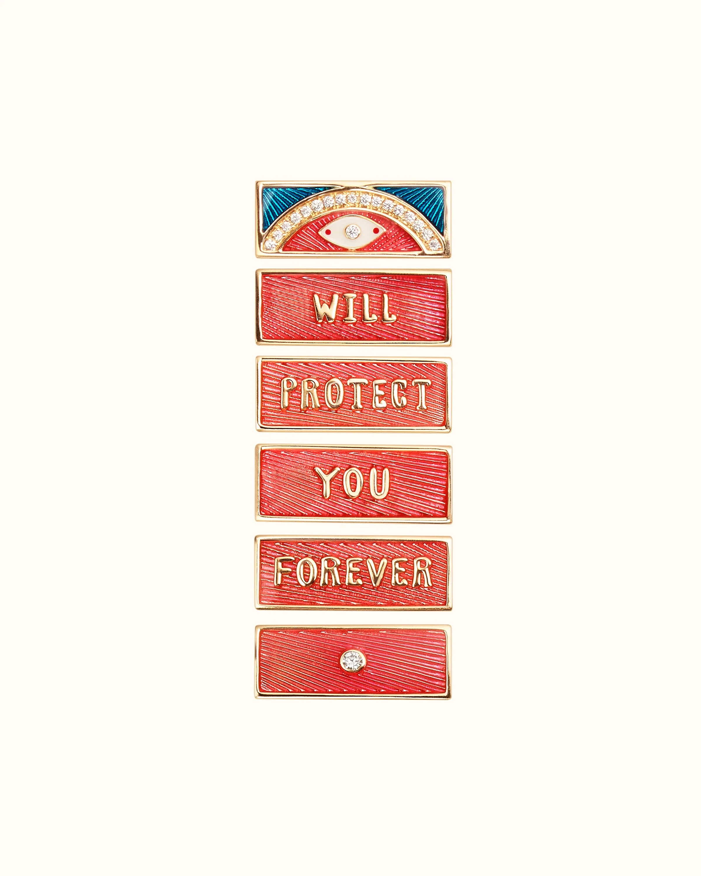 eye will multi color locket - gold - Image 3