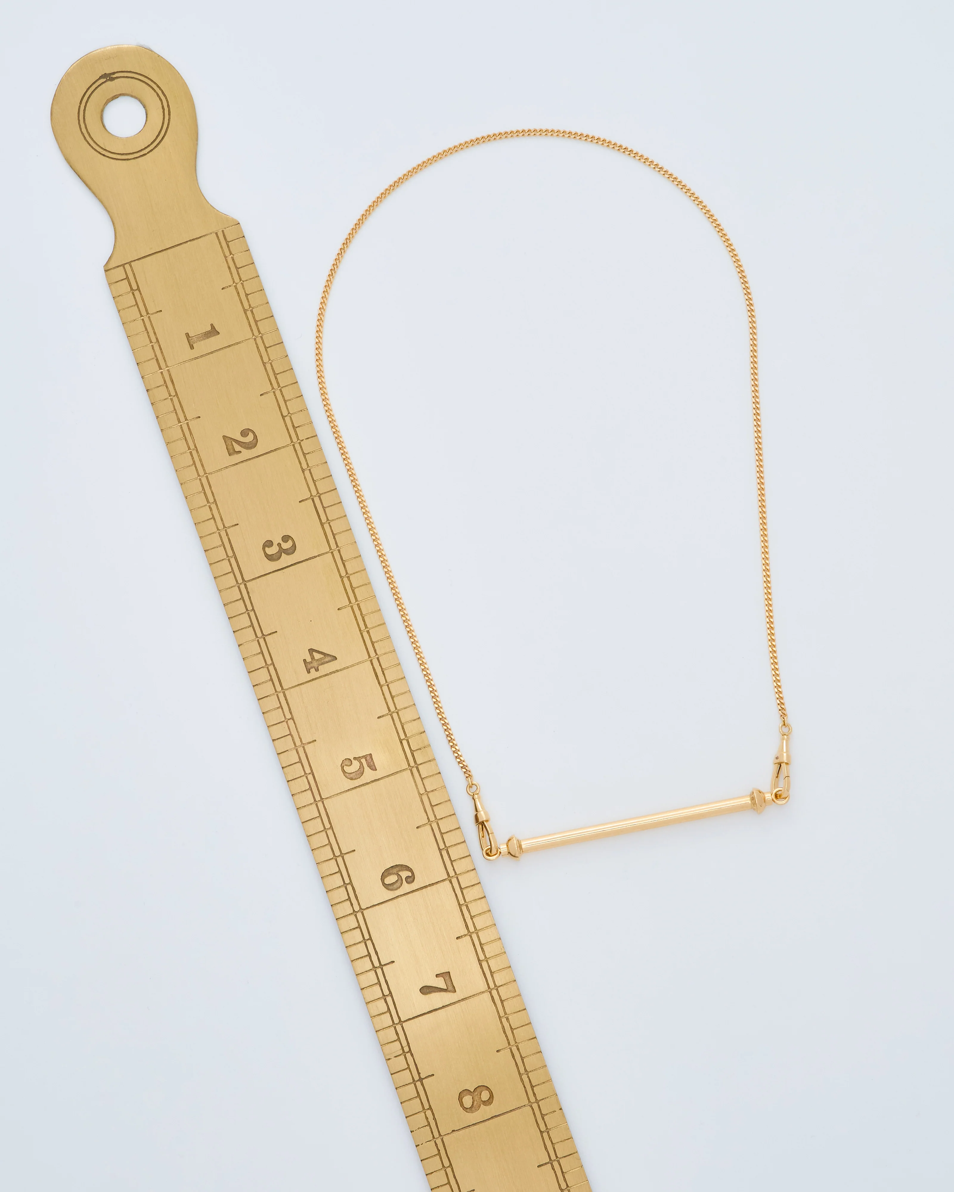 gold mini candy cane pendant on gourmette chain - Image 10