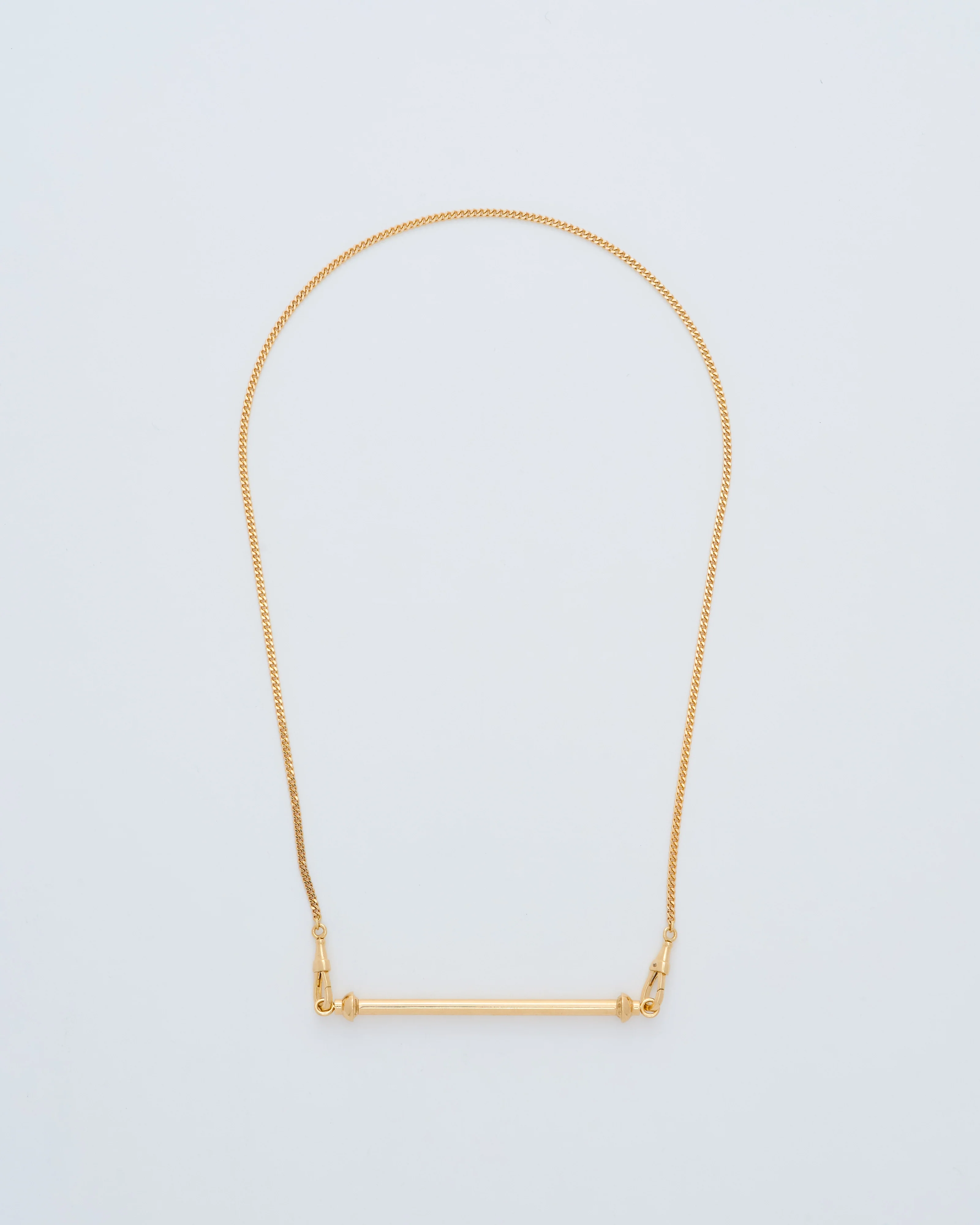 gold mini candy cane pendant on gourmette chain - Image 4