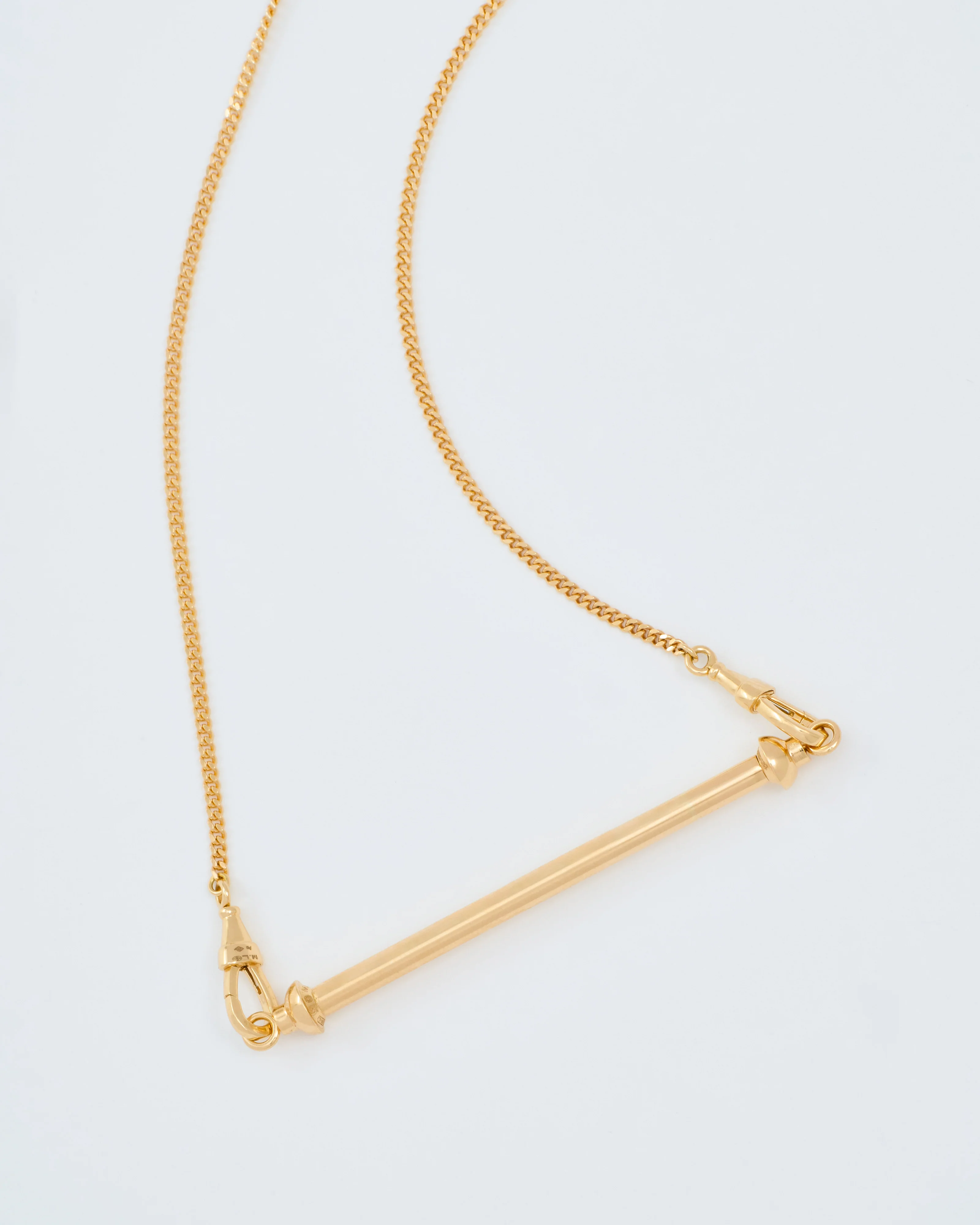 gold mini candy cane pendant on gourmette chain - Image 5