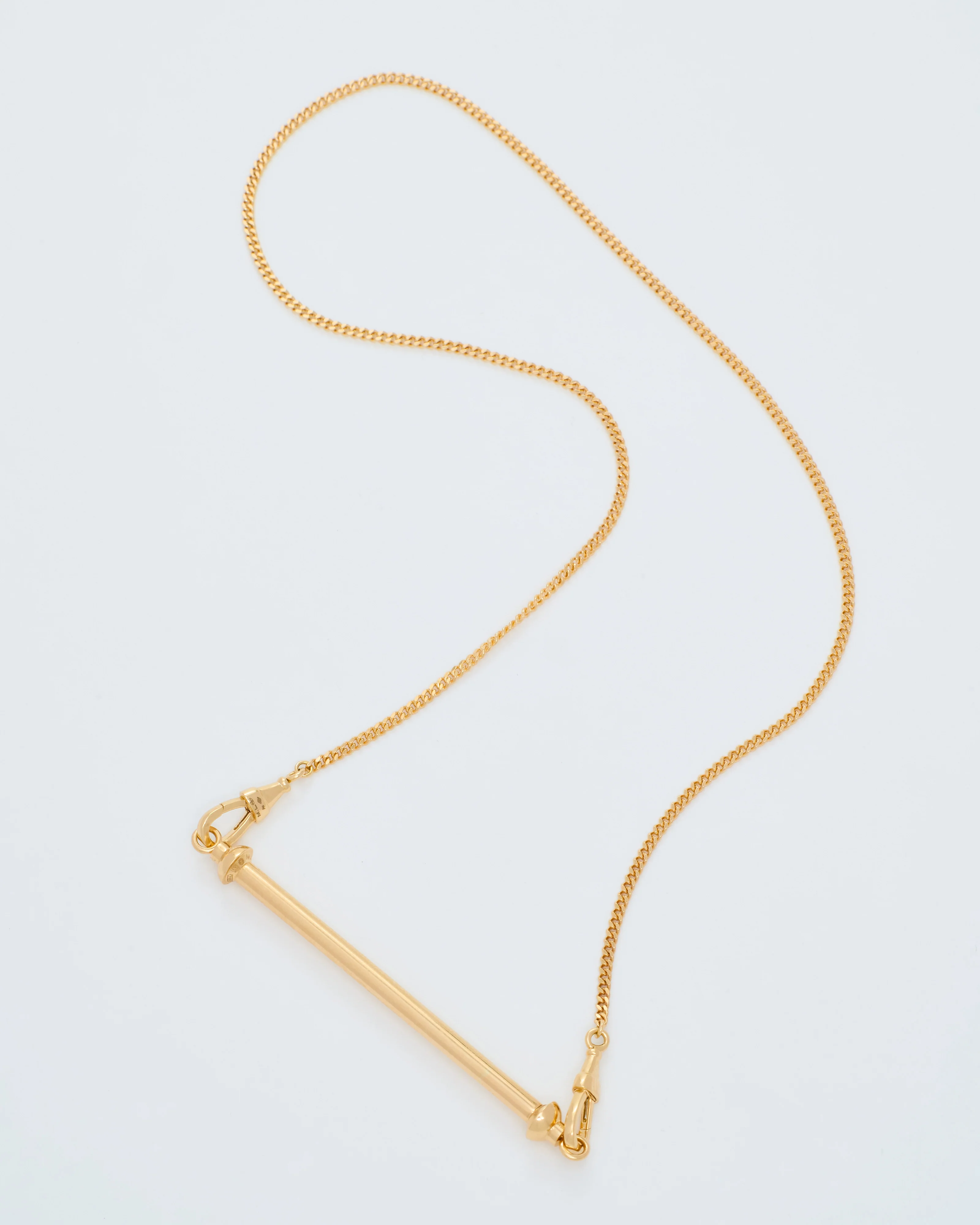 gold mini candy cane pendant on gourmette chain - Image 6