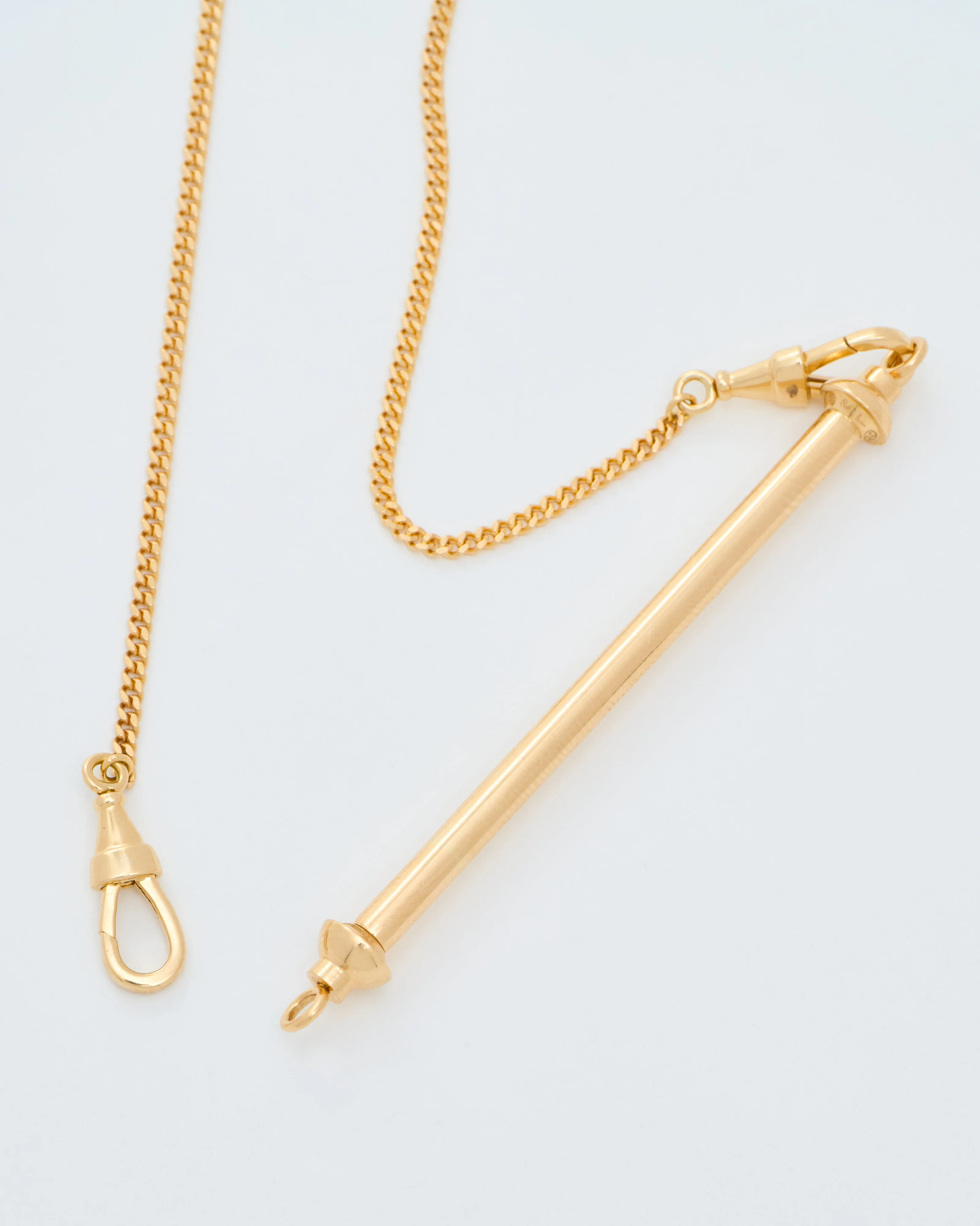 gold mini candy cane pendant on gourmette chain - Image 8