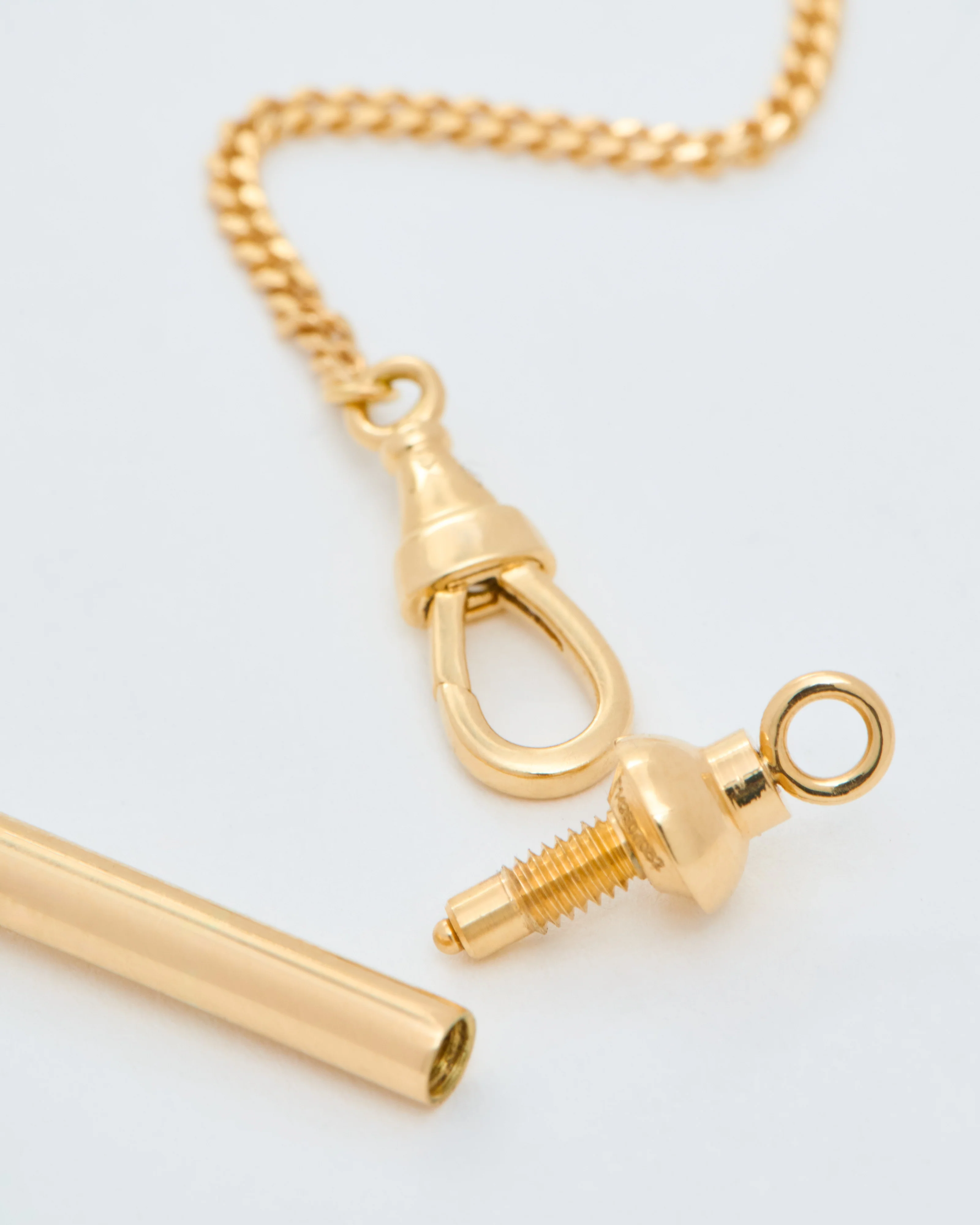 gold mini candy cane pendant on gourmette chain - Image 9