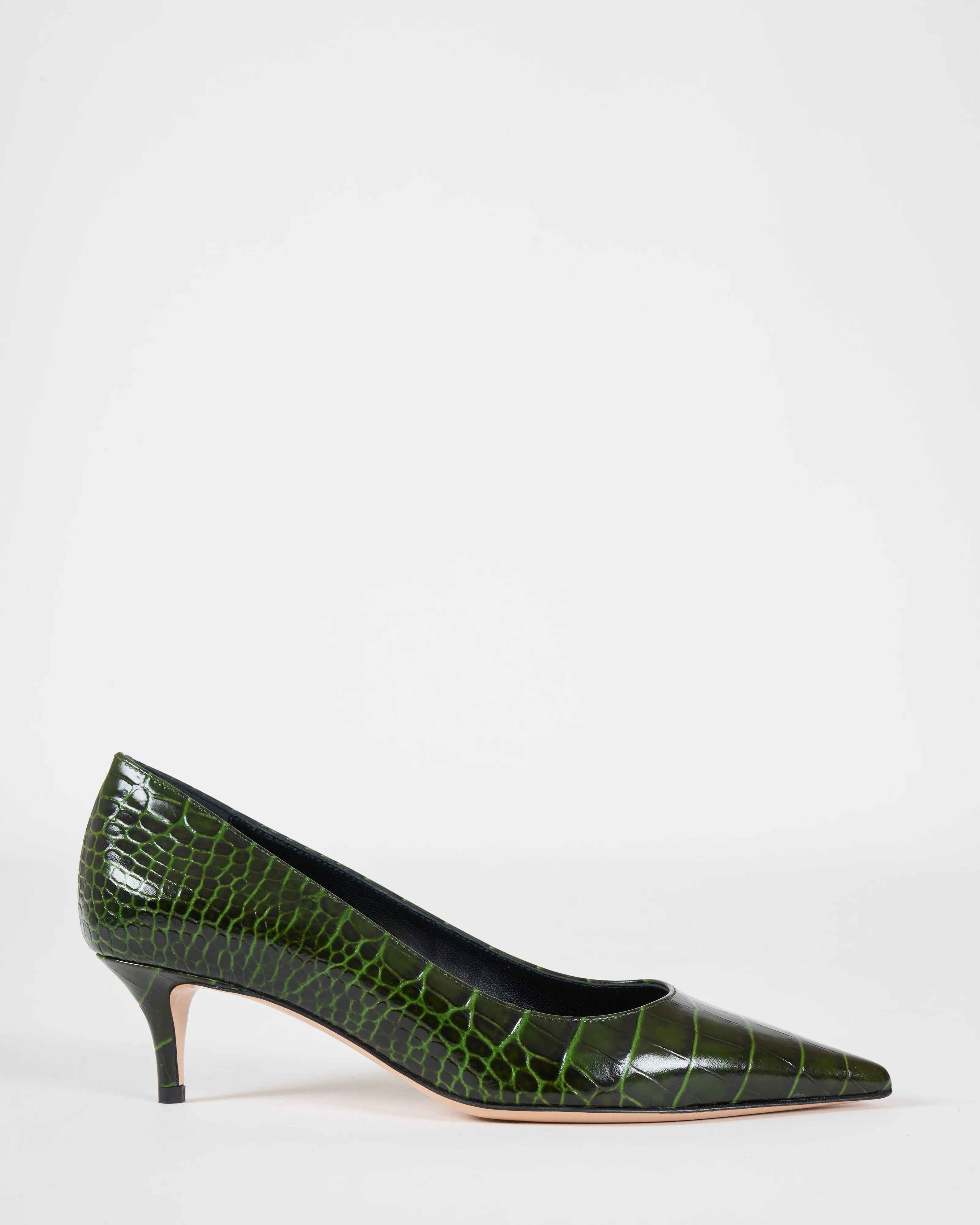 classic pump 45 - bottle green croc - Image 2