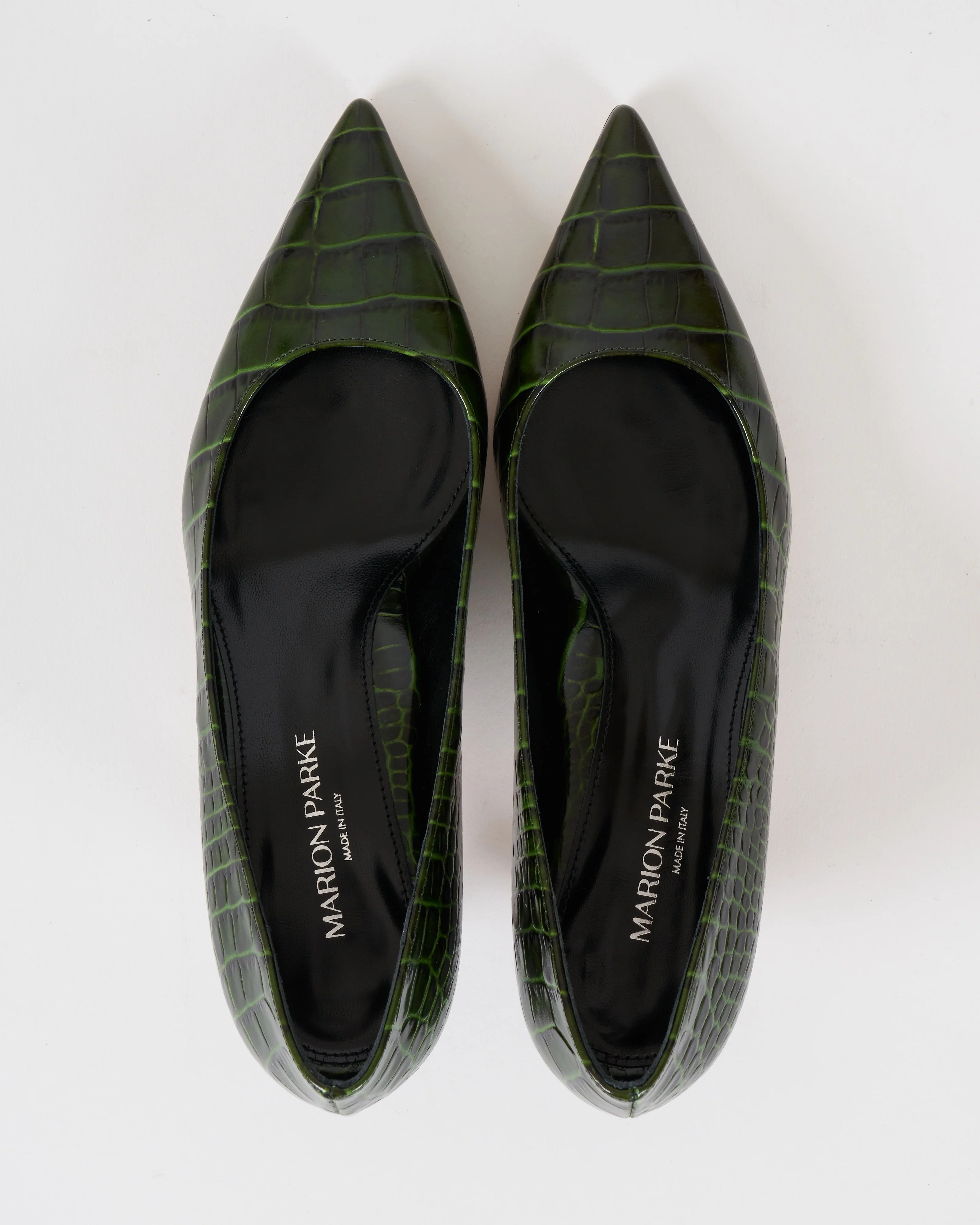 classic pump 45 - bottle green croc - Image 3