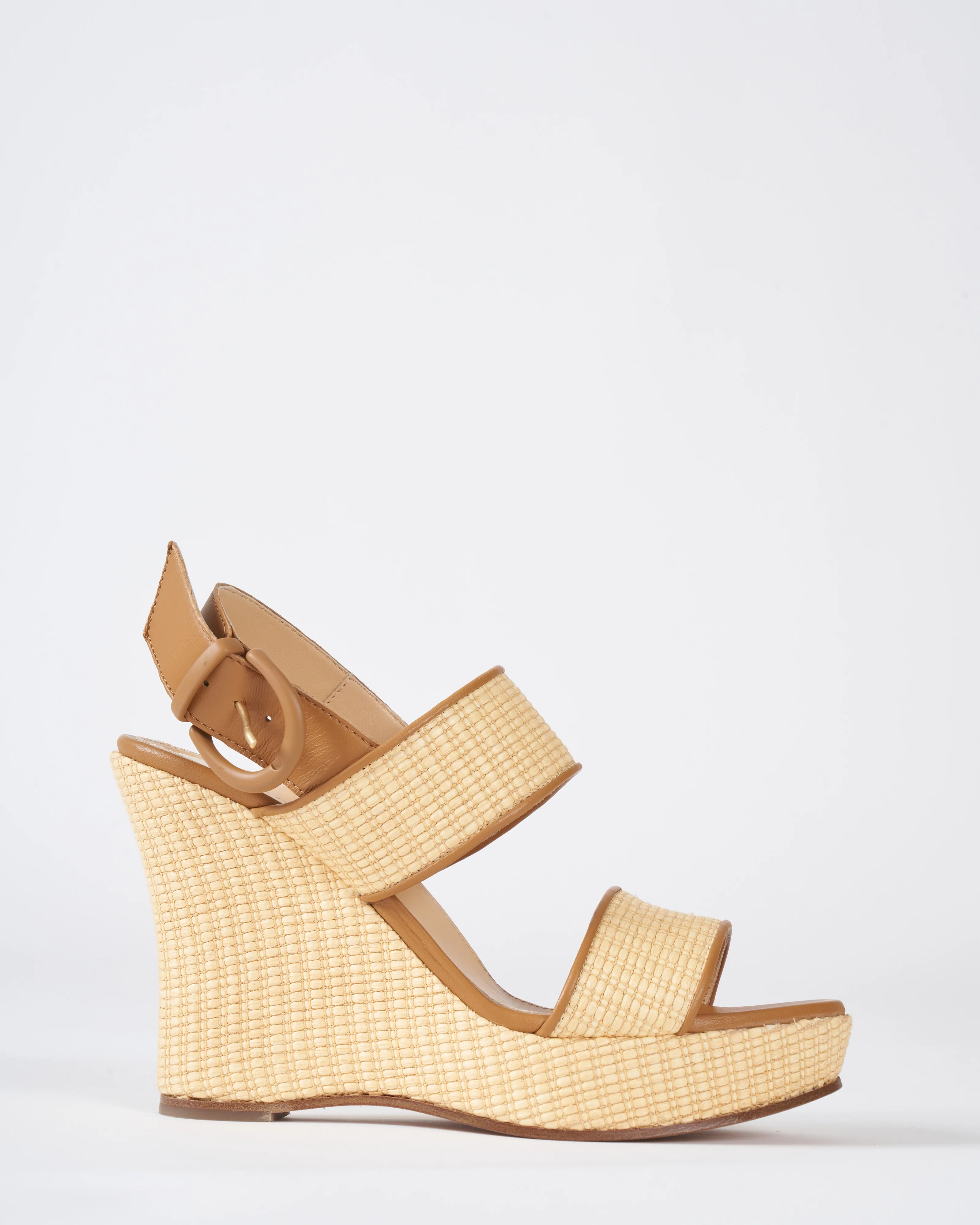 cleo 70 wedge - camel raffia - Image 2