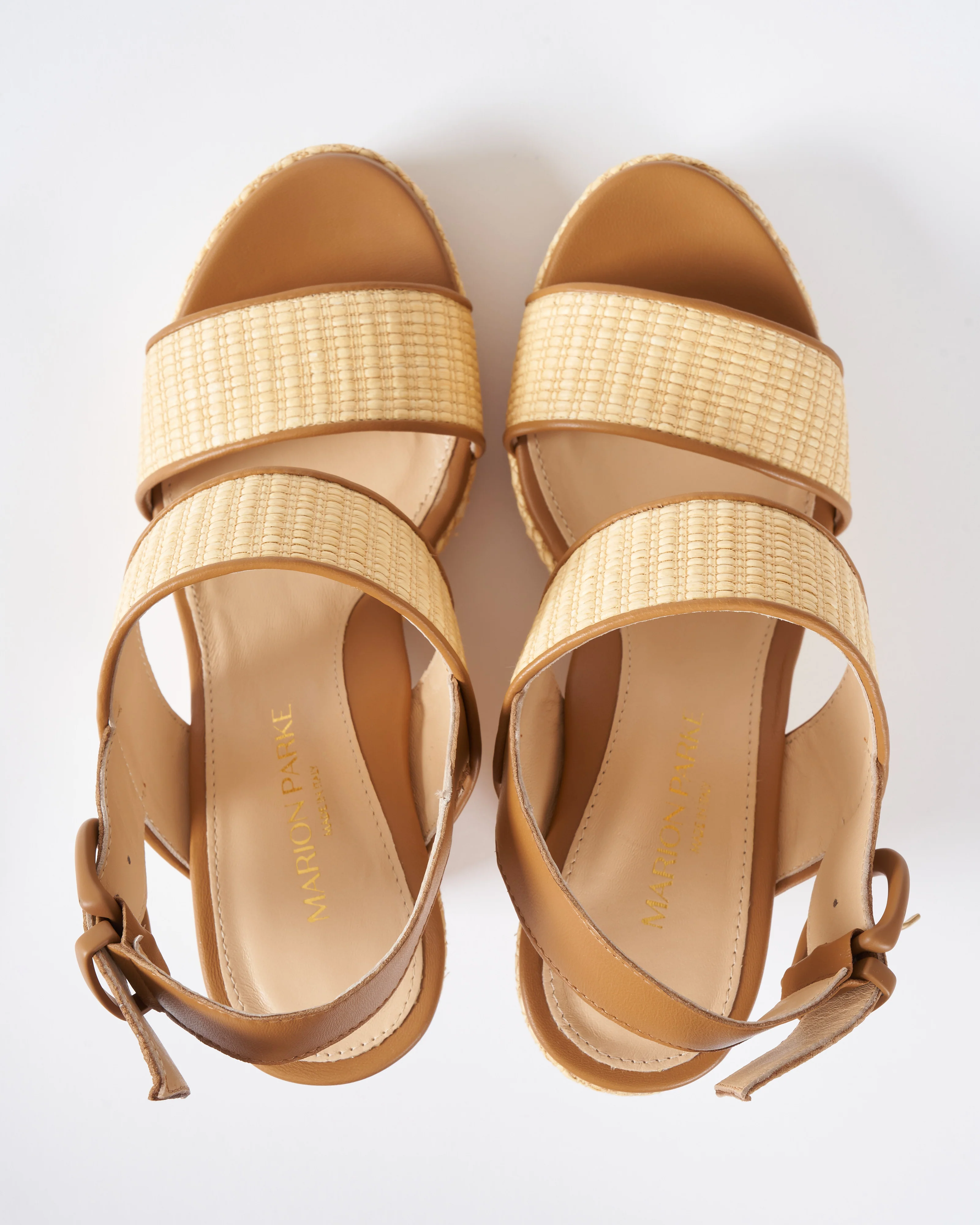 cleo 70 wedge - camel raffia - Image 3